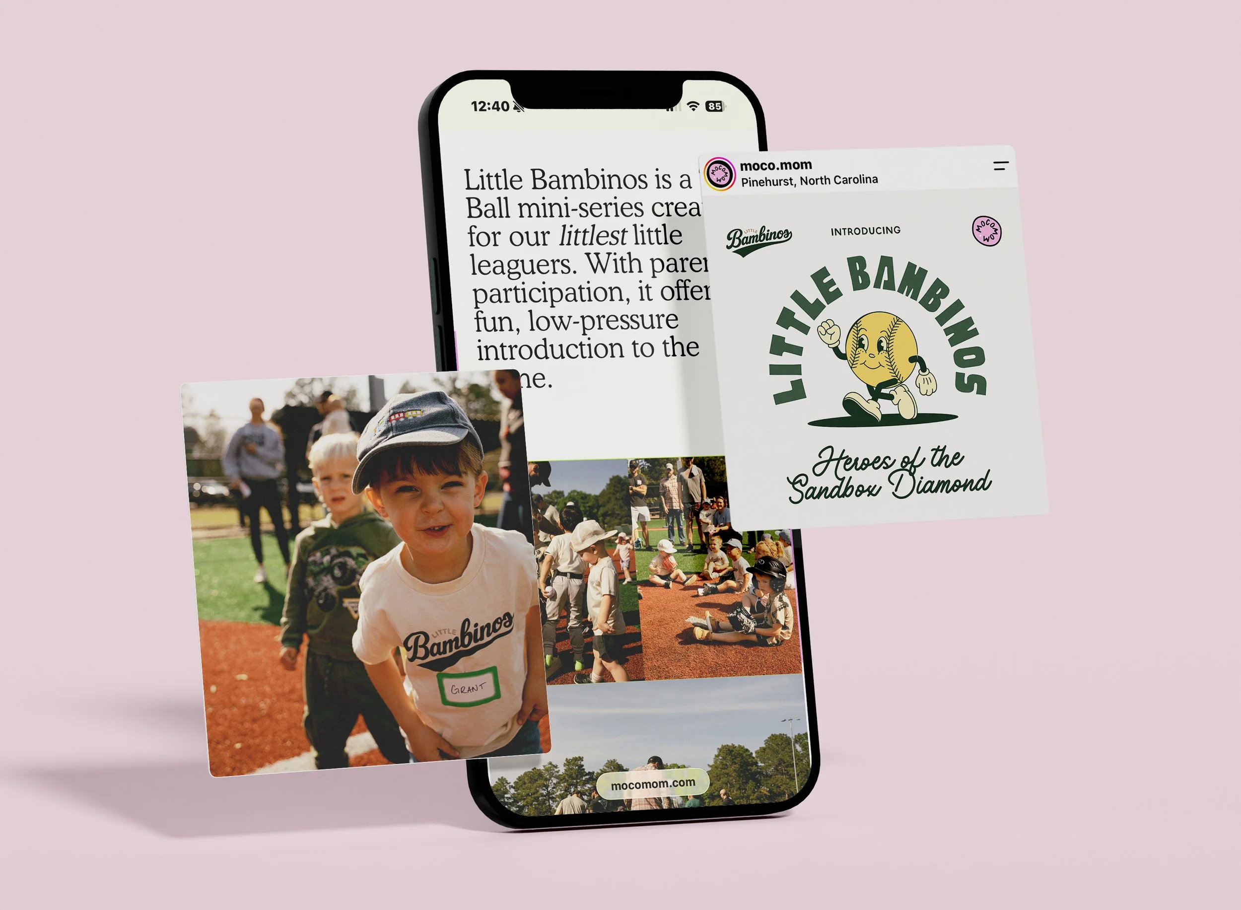 Mockup of Little Bambinos, a T-Ball mini-series for our littlest little leaguers (ages 2-4)