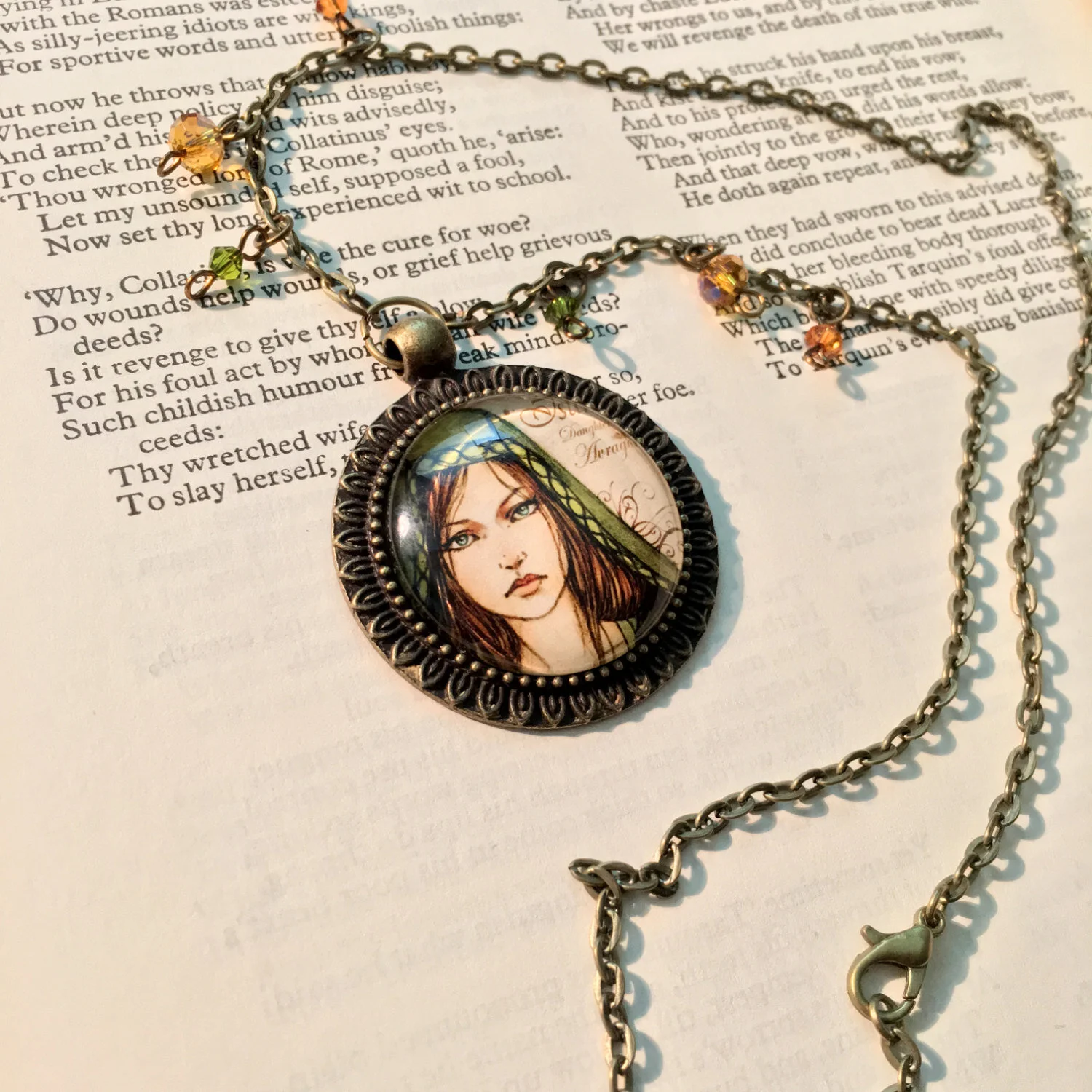 Fairy Tale Statement Necklace with Swarovski Crystals Handmade