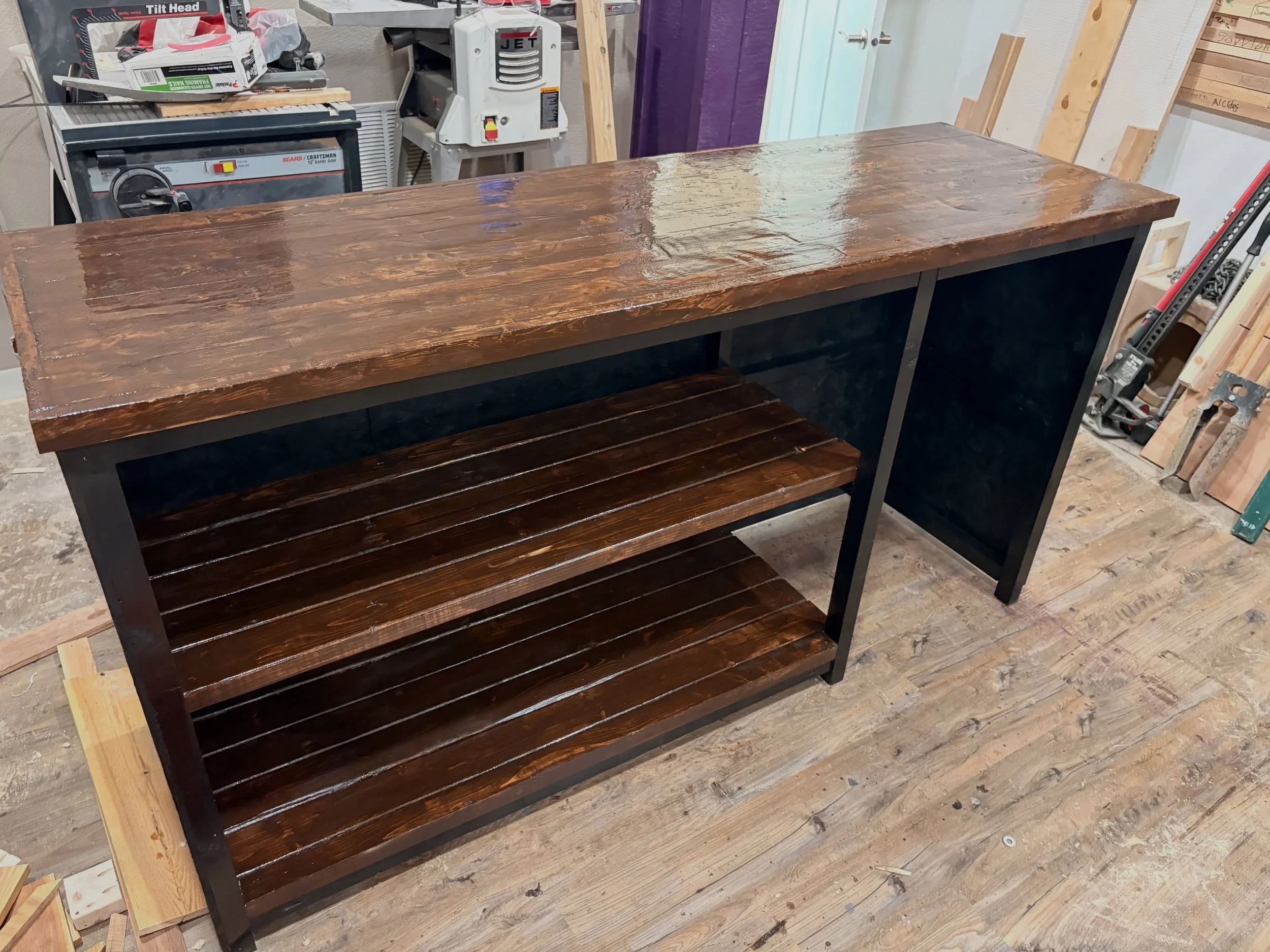 rustic pine console table.jpg
