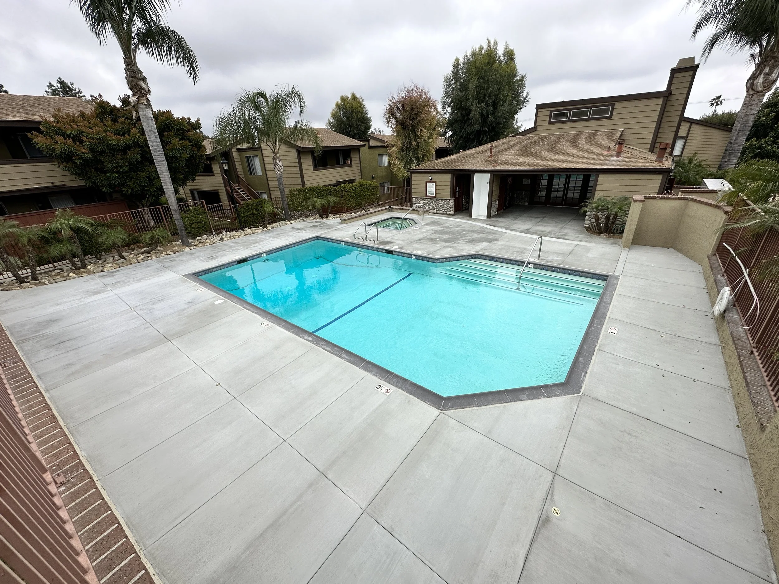 New concrete deck, apartment community in Rancho Cucamonga, Ca.