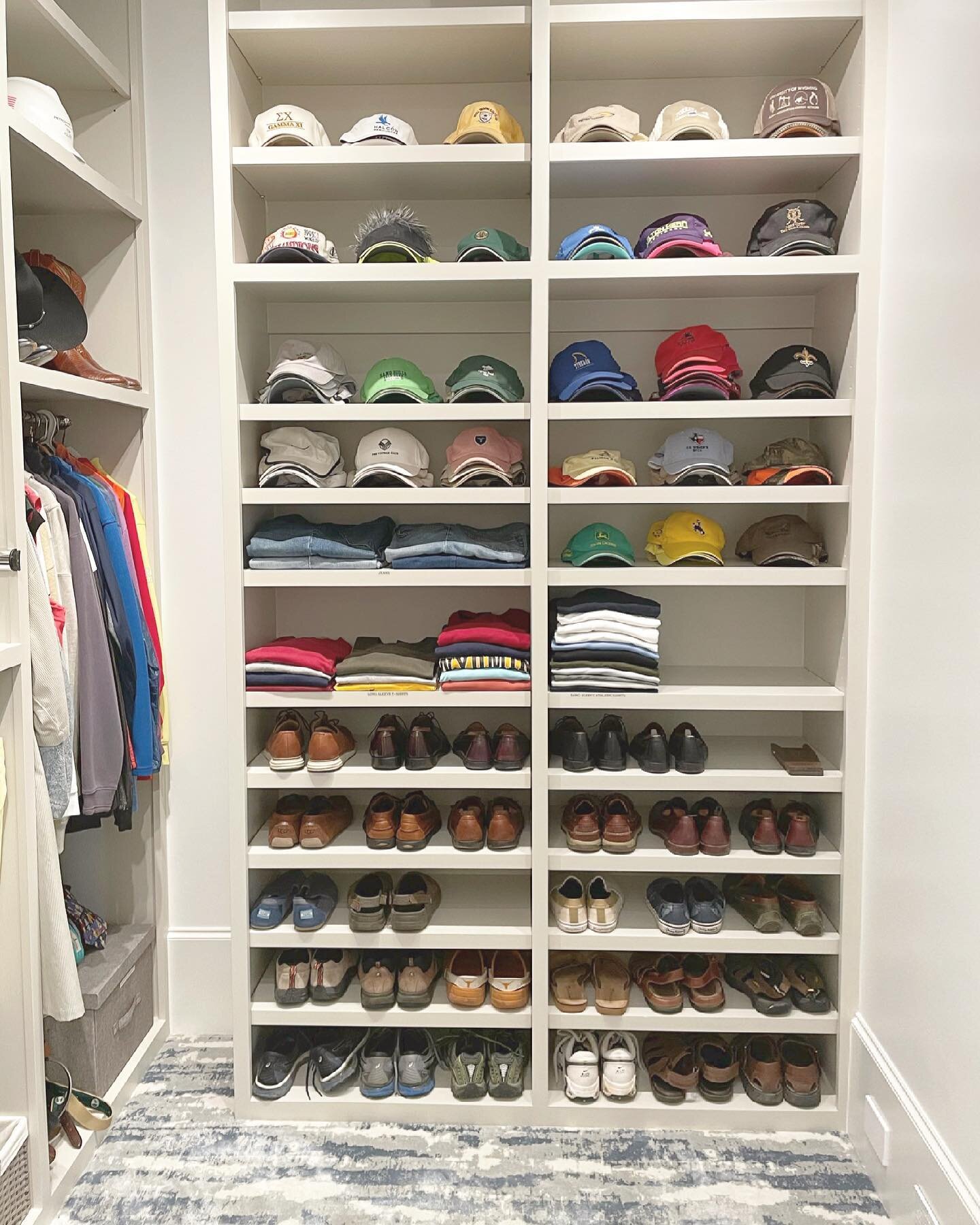 Hats off to this functional and handsome closet! 
.
.
#crosswellorganizing #hats #shoes #closet #closetorganization #shoeorganizer #organization #hatorganization #functional #functionalcloset #hatsoff