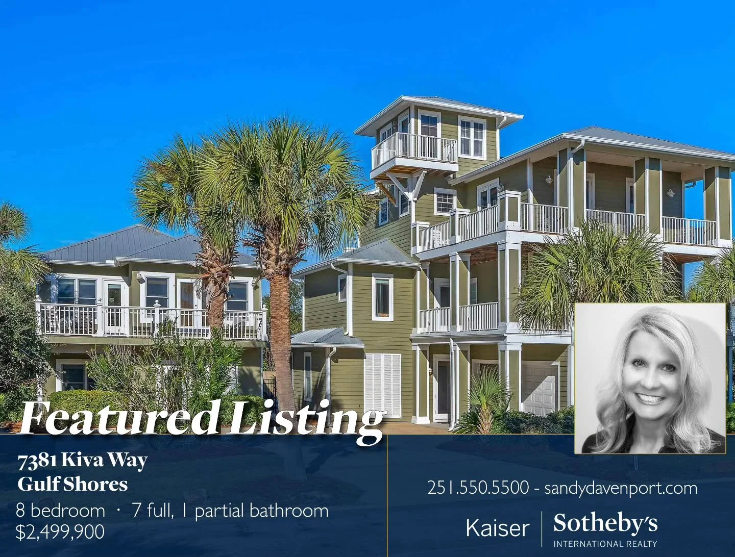 Today's featured listing is 7381 Kiva Way in beautiful Gulf Shores!

Escape to your own slice of coastal paradise with this truly exceptional property featuring both a spacious main house and a charming guest house located in fabulous Kiva Dunes. Thi
