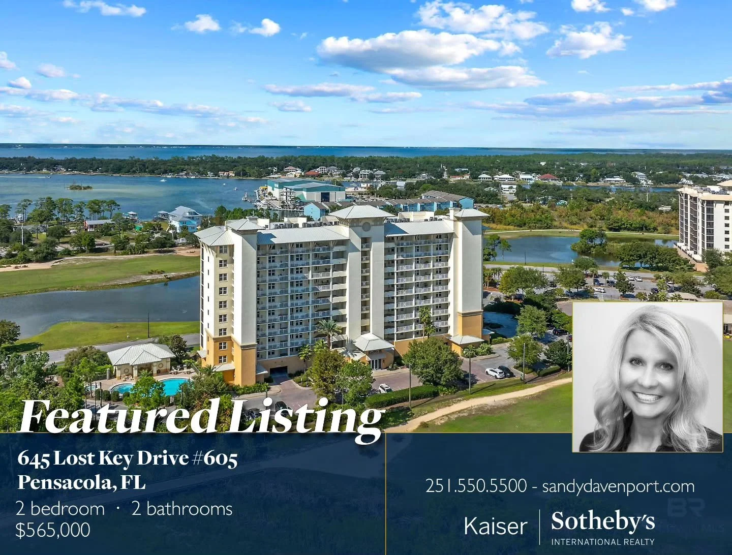 Today's featured listing is 645 Lost Key Drive #605 in beautiful Pensacola, FL!

This luxurious condominium is completely renovated in San Anton at Lost Key in Perdido Key. Discover what luxury is in this stunning two-bedroom, two-bathroom with a fle