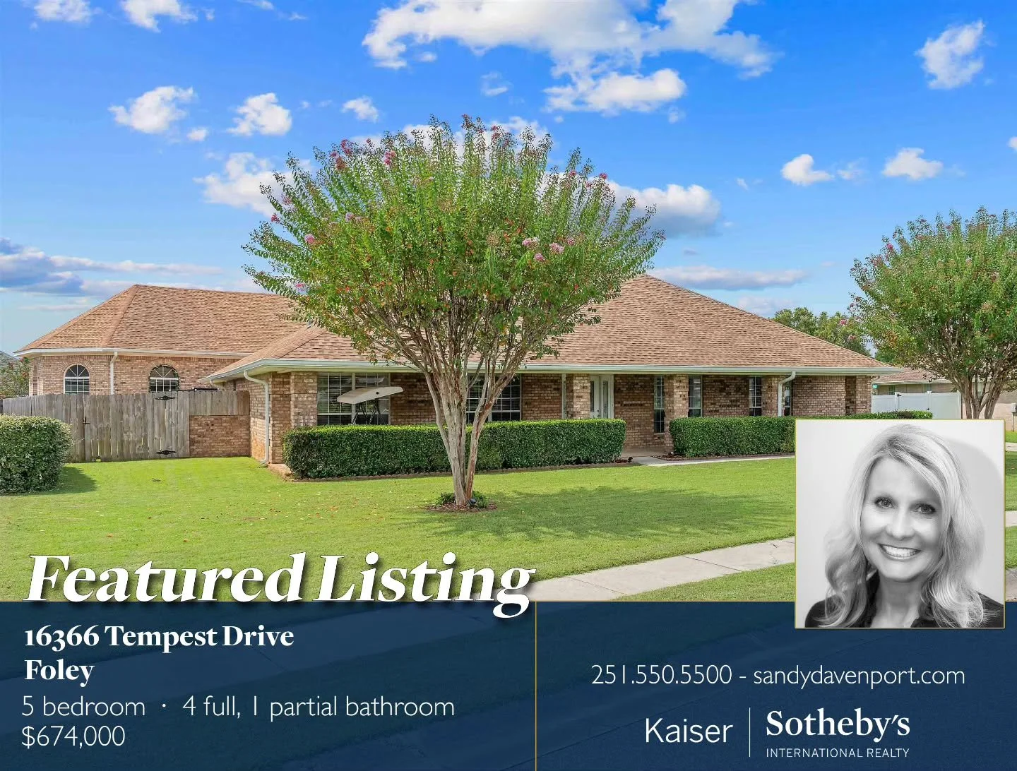 Today's featured listing is 163766 Tempest Drive in beautiful Foley!

MOTIVATED SELLER! Welcome to your own private estate where luxury meets functionality in this extraordinary TWO-HOME property located close to the beaches of Gulf Shores and Orange