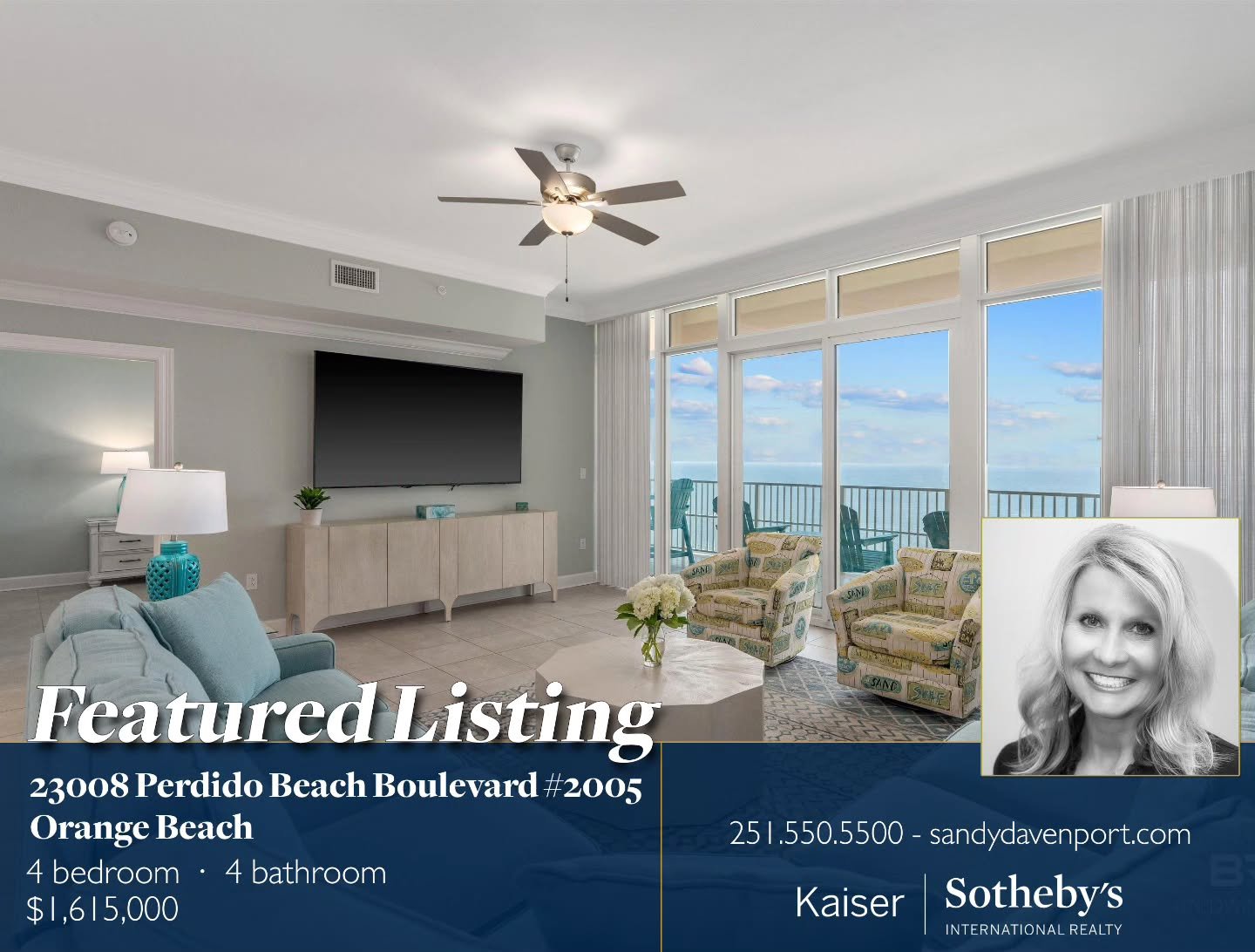 Today's featured listing is&nbsp;23008 Perdido Beach Boulevard #2005 in beautiful&nbsp;Orange Beach!

Fabulous west-corner condominium in the newest complex in Orange Beach. This is luxury at its finest in this exquisite beachfront condo, ideally loc