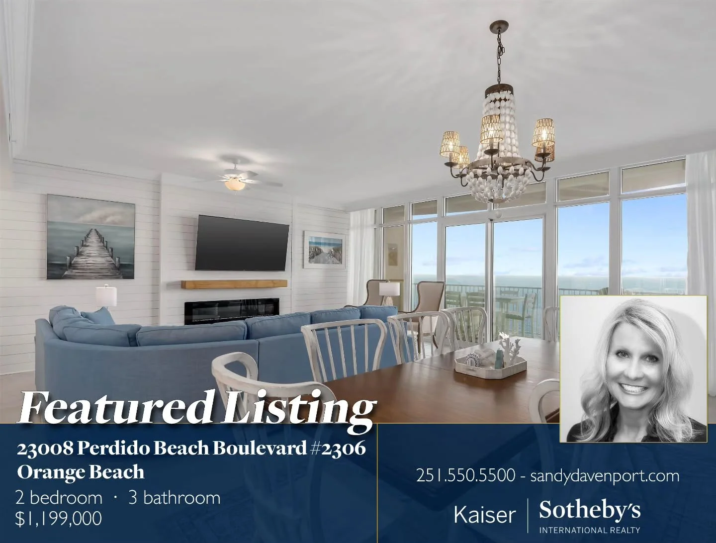 Today's featured listing is&nbsp;23008 Perdido Beach Boulevard #2306 in beautiful&nbsp;Orange Beach!

Discover luxury living at its finest in this beautiful NEW beachfront condo. This fabulous condominium offers generous living space featuring a very