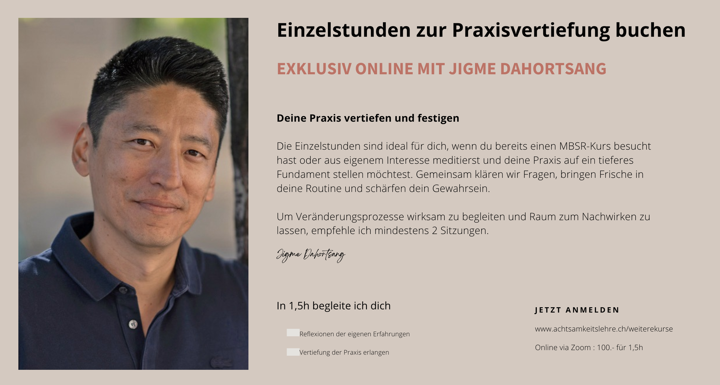 Schweiz Meditation lernen einfach für Beginner und Interessierte mit Jigme Dahortsang