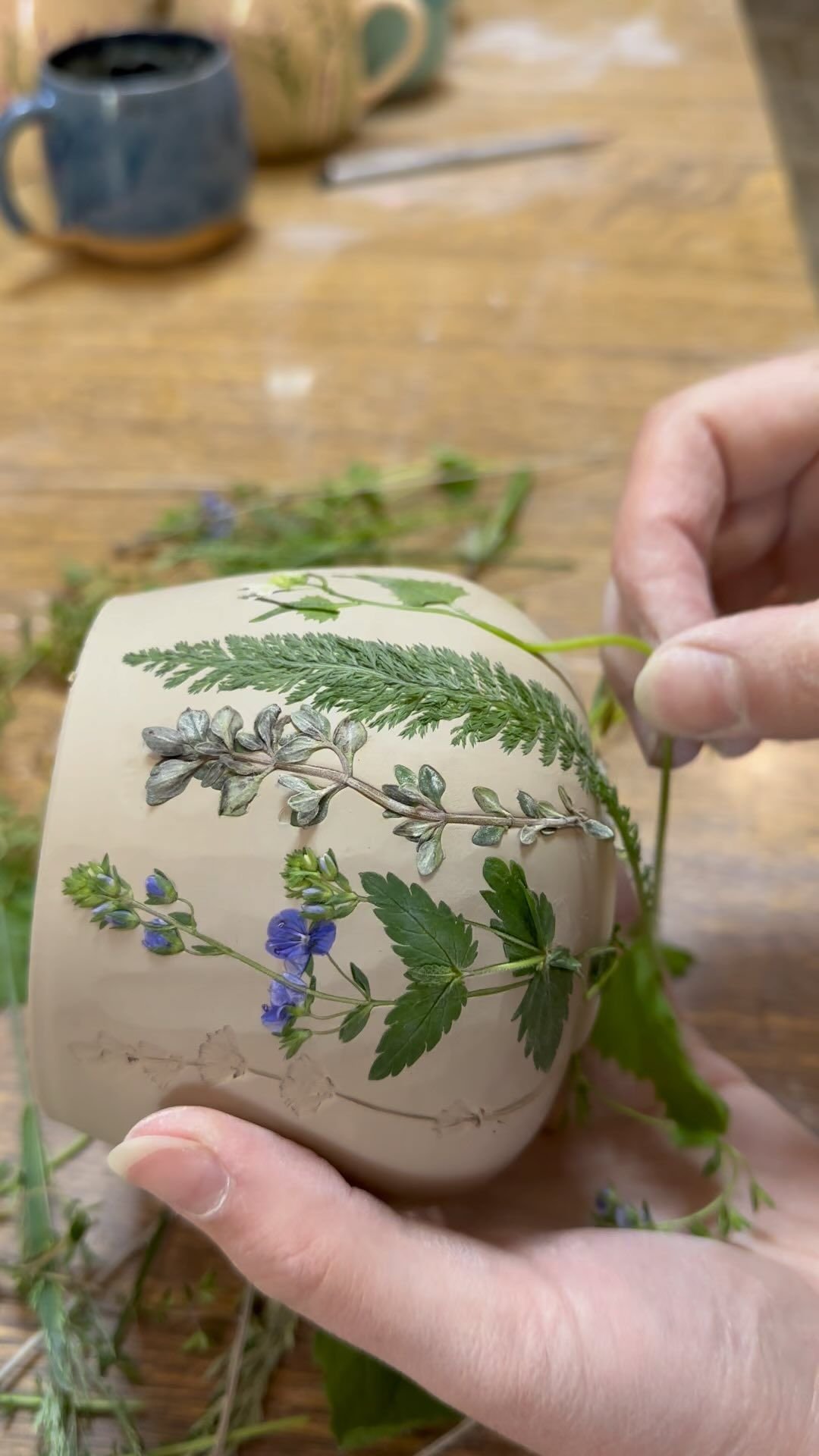Friday, July 31  Pressed Flower and Leaf Mugs