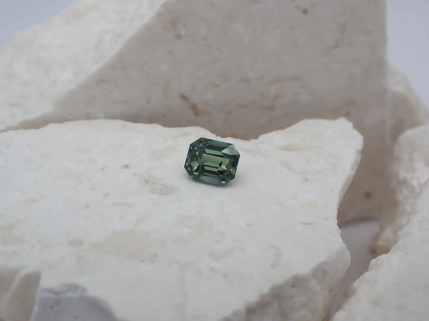 Australian Green Sapphire 1.57ct emerald cut