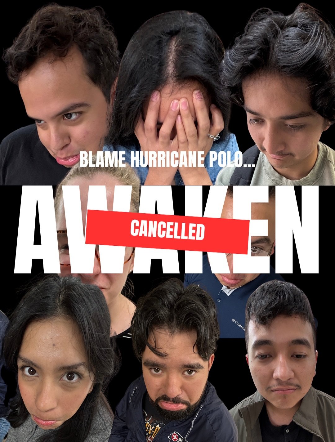 sorry to rain on your parade&hellip; ☔️⛈️

Due to the severe weather coming this afternoon and tonight from Hurricane Polo, Awaken tonight will be ❌CANCELLED❌

Stay safe and dry tonight! 

#hurricanepolo