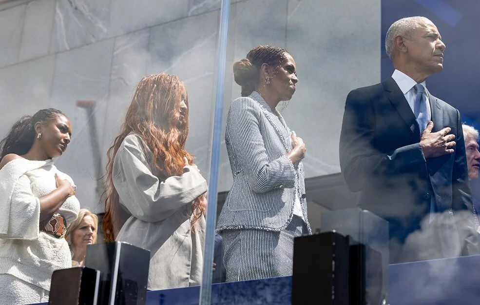 Obama nuclear family at the grand opening of the Obama Presidential Center. Michelle Obama said, "