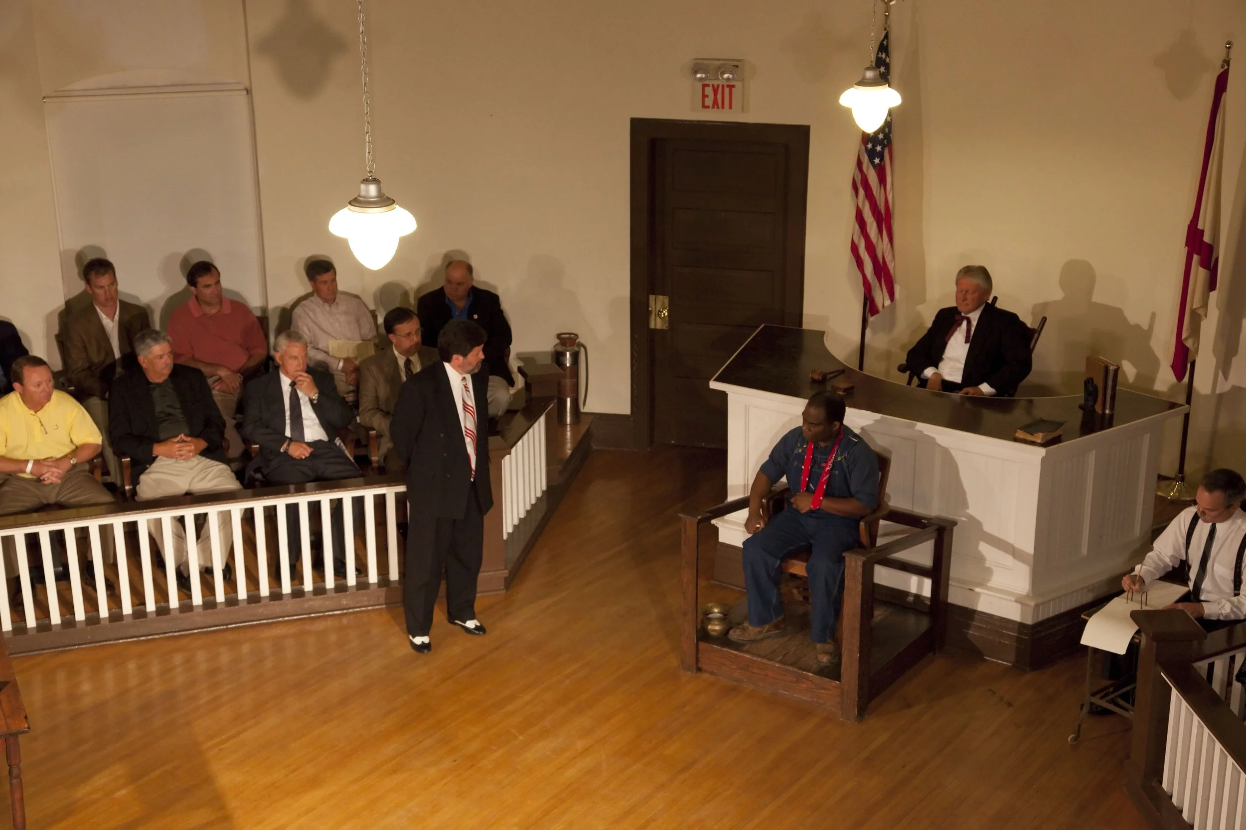 court examination scene from a play