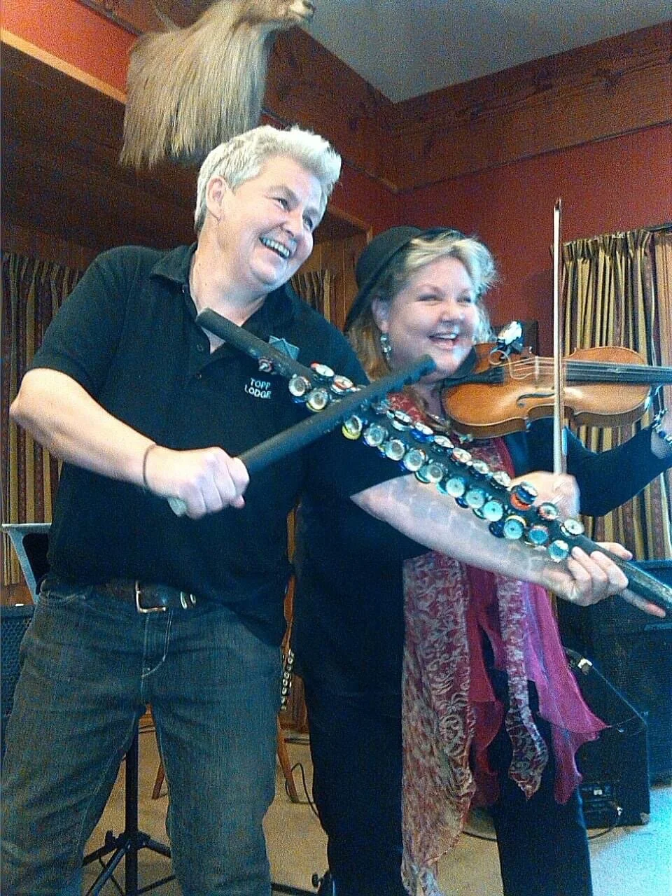 Lynda Topp on Largaphone at Topp Lodge Staverley
