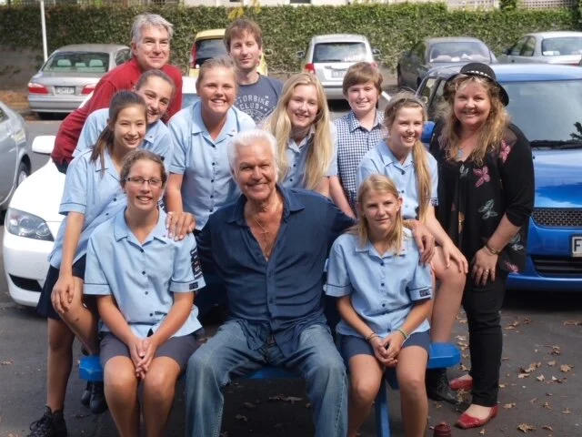 Marina View School Choir students recording on John Rowles Album 2016