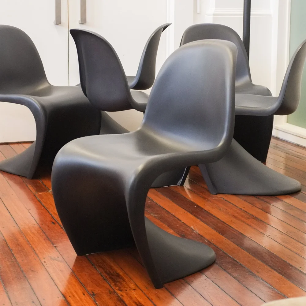 BLACK PANTON CHAIRS by VERNER PANTON for VITRA — KIOSK