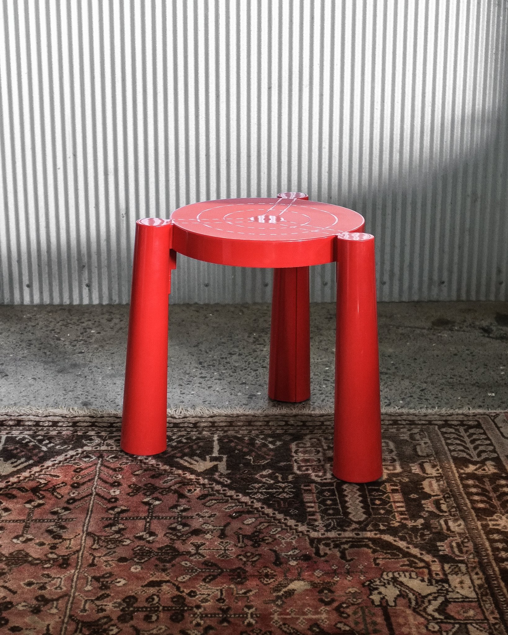 Red [ Tavello ] Stool by Anna Castelli Ferrieri for Kartell