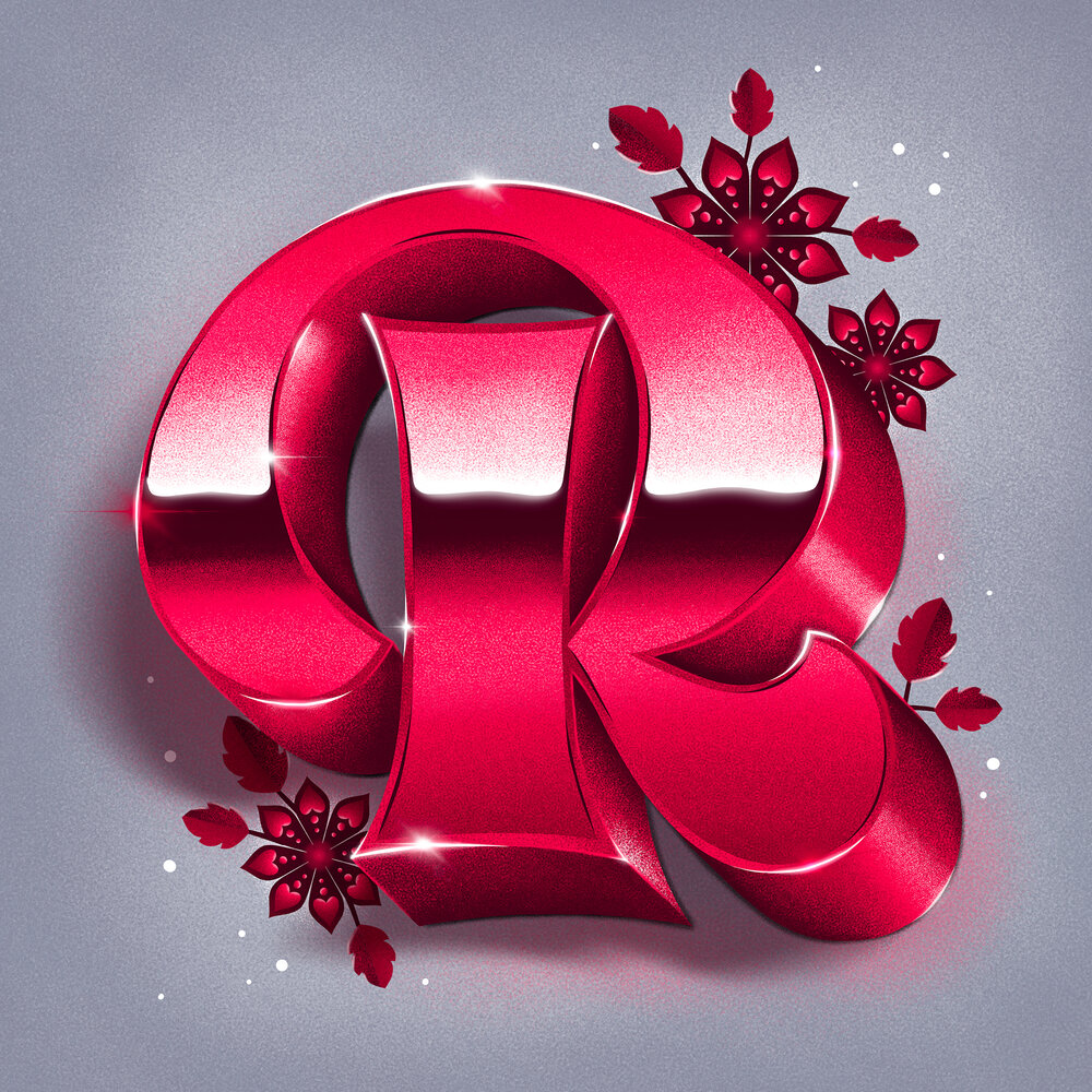 Example of 3D Letters using Procreate