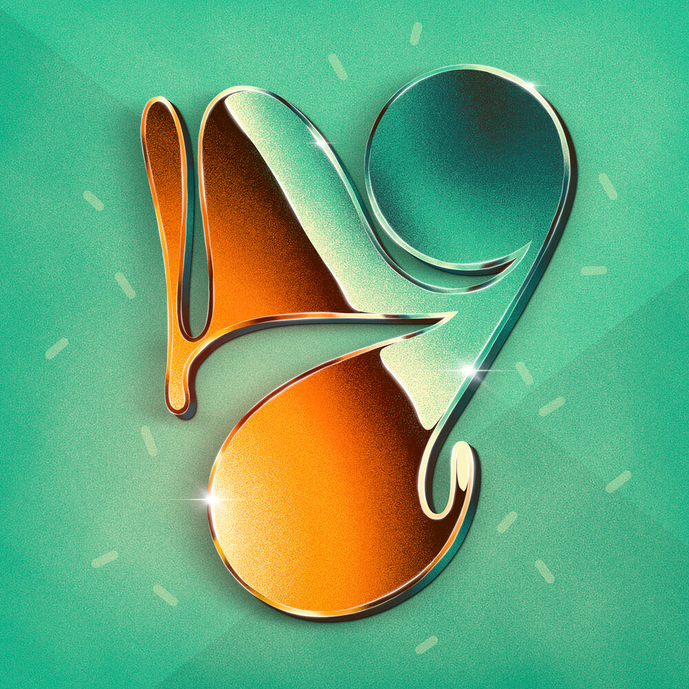 Example of 3D Letters using Procreate