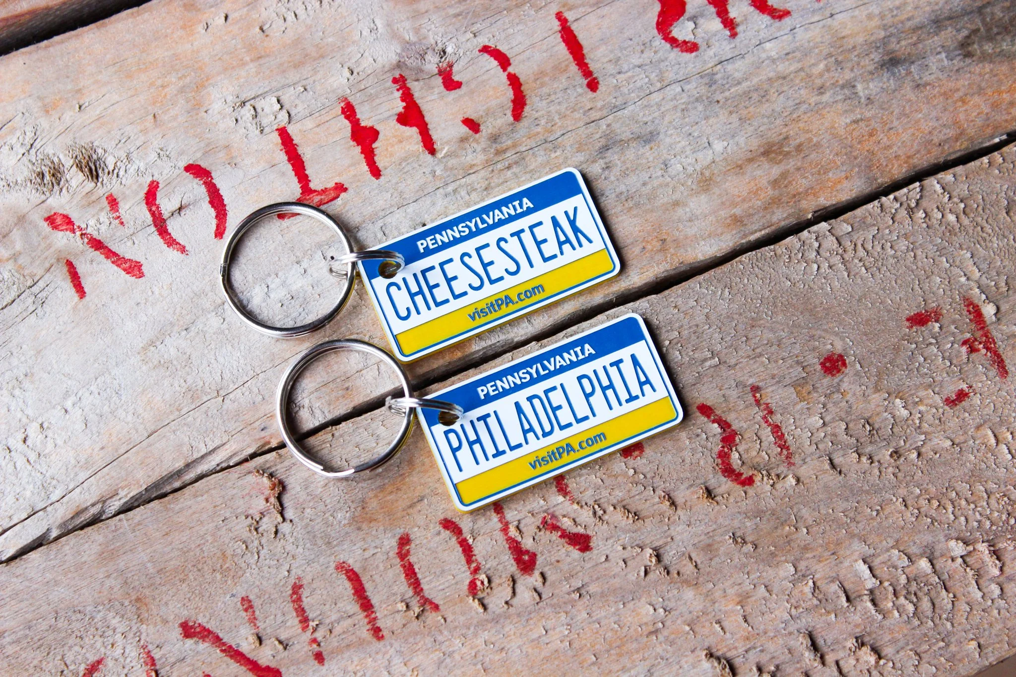 Personalized Engraved Plastic Keychain - Pennsylvania License Plate