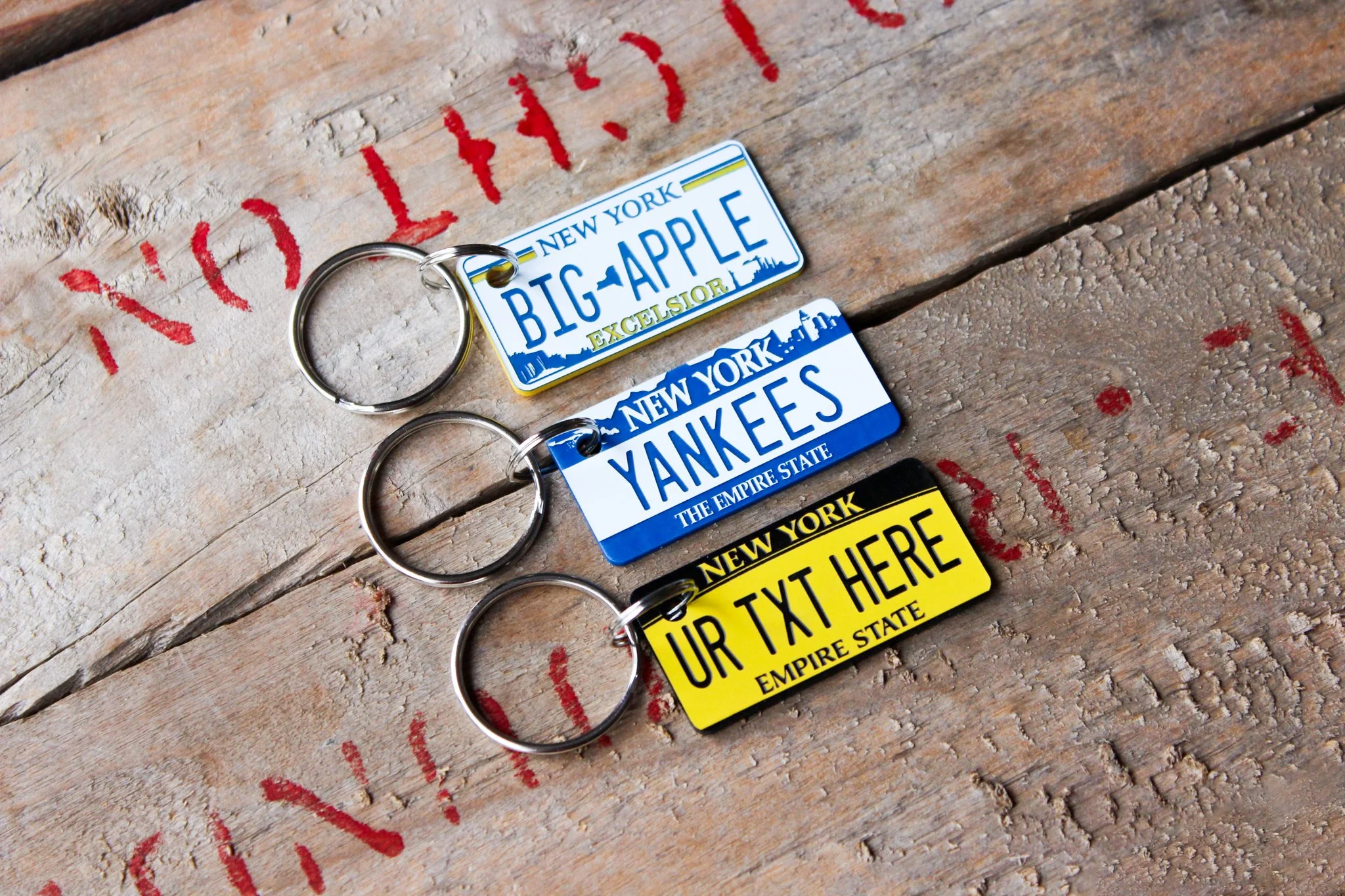 Personalized Engraved Plastic Keychain - New York License Plate Keychain