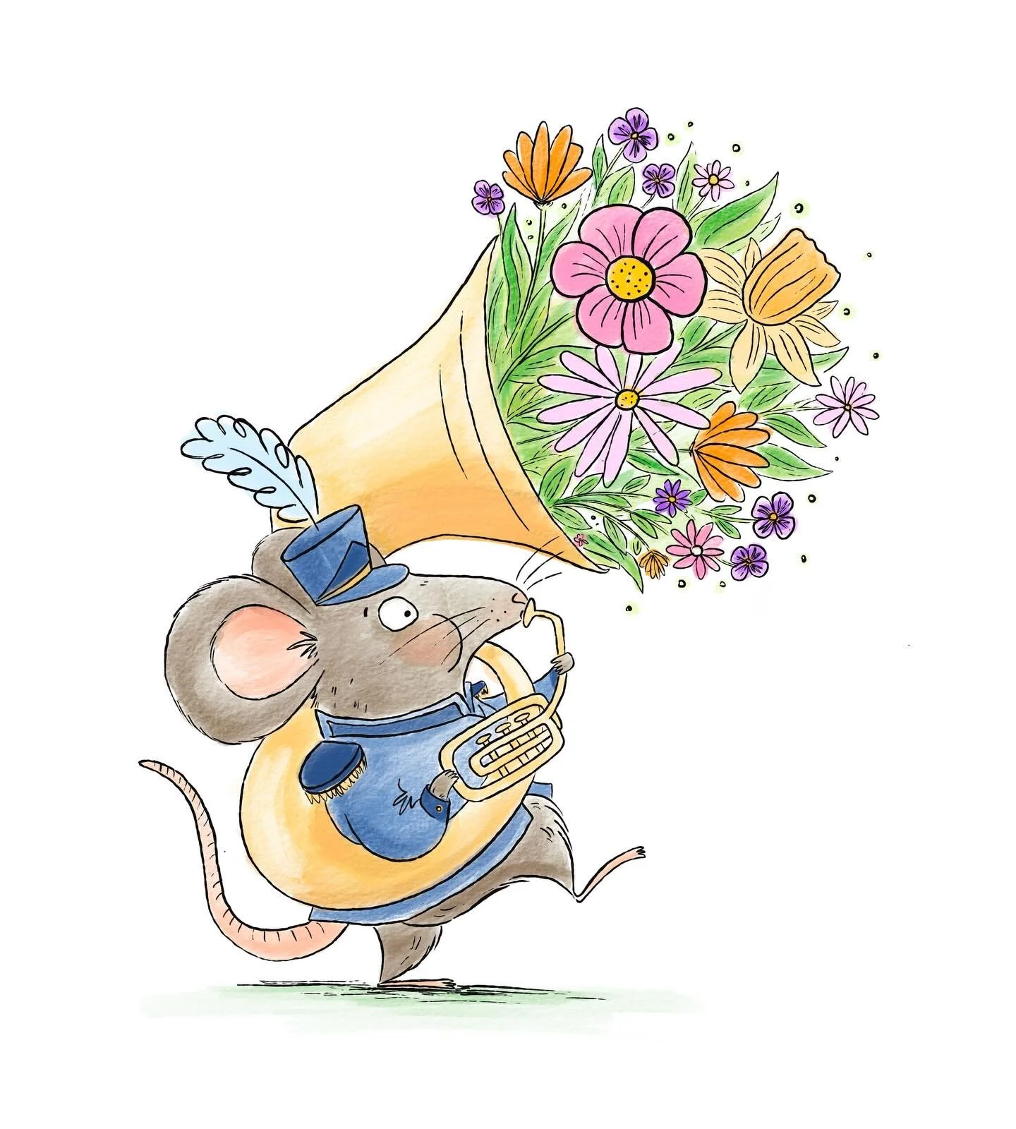 phruuuu! 🌸

(Or however you phonetically write out a trumpeting sound 🤔)

.

 #ratillustration #kidlitart #childrensbookstagram #childrensbookillustration #animalillustration