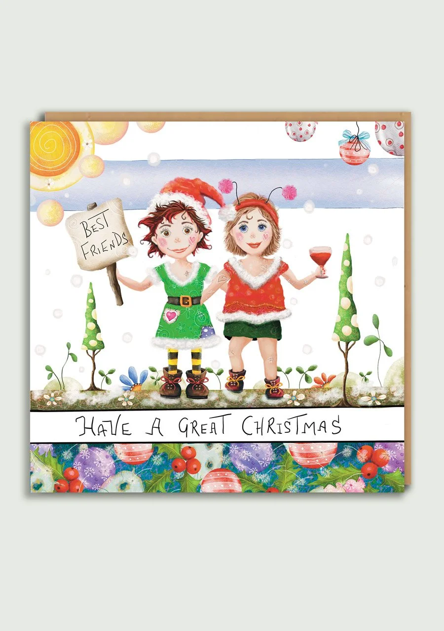 CARD - Xmas Scatty Roni - Best Friends