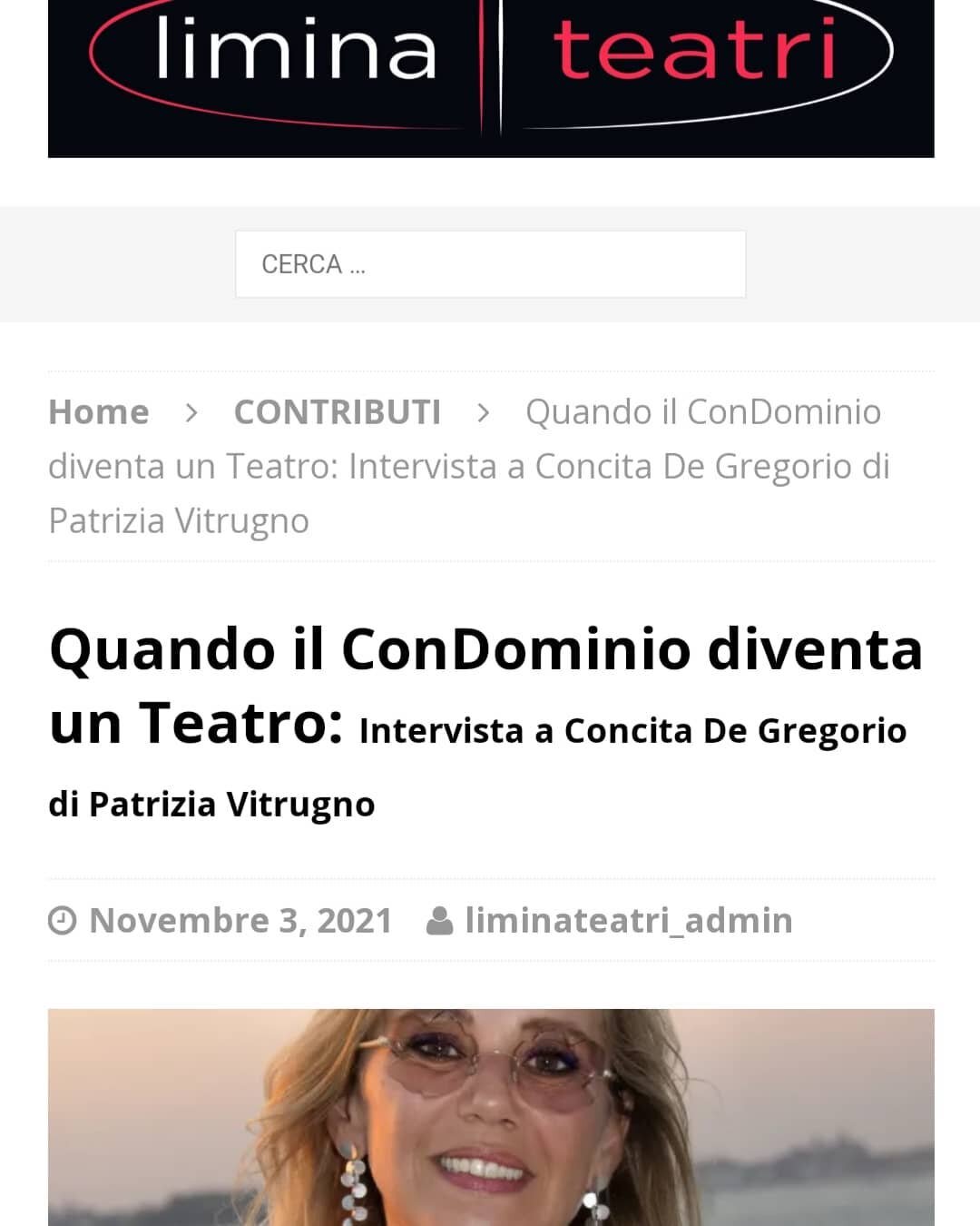 Si &egrave; vero, ConDominio &egrave; in pausa per ora, ma a le cose belle lasciano sempre il segno ed ecco che su Liminateatri, grazie a @patvitnyc si parla ancora di noi e questo ci rende molto molto felici!

Intervista a @concitadegregorio 

http: