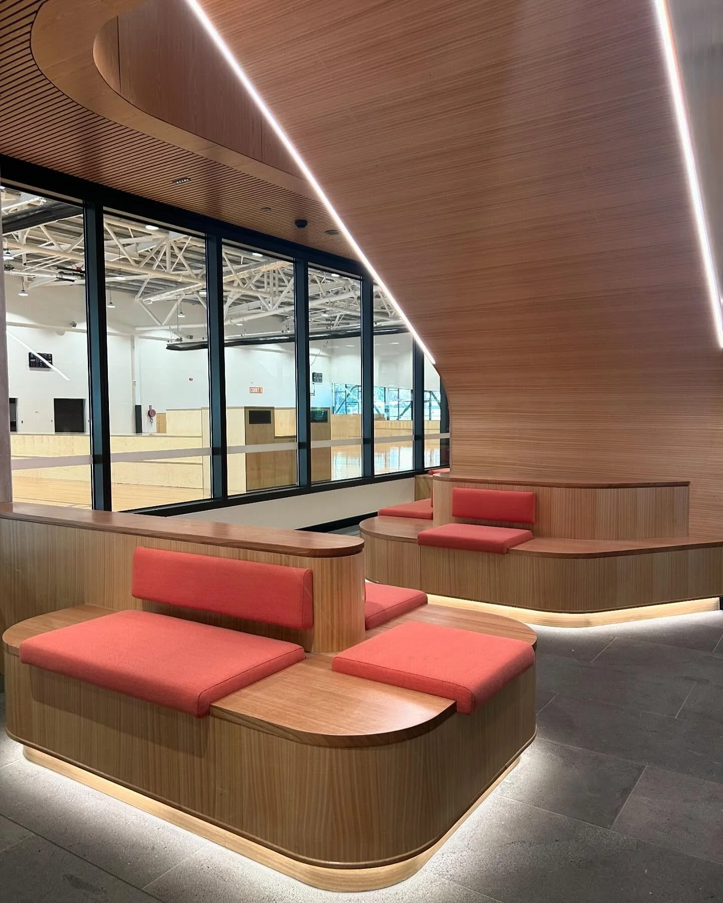 Kensington Aquatic Centre, looking ready for action! Stair lining and seating by Nuveau Kitchens. 
&bull;
&bull;
&bull;
#nuveaukitchens #building #architecture #construction #design #photography #interiordesign #home #art #architecturephotography #ar