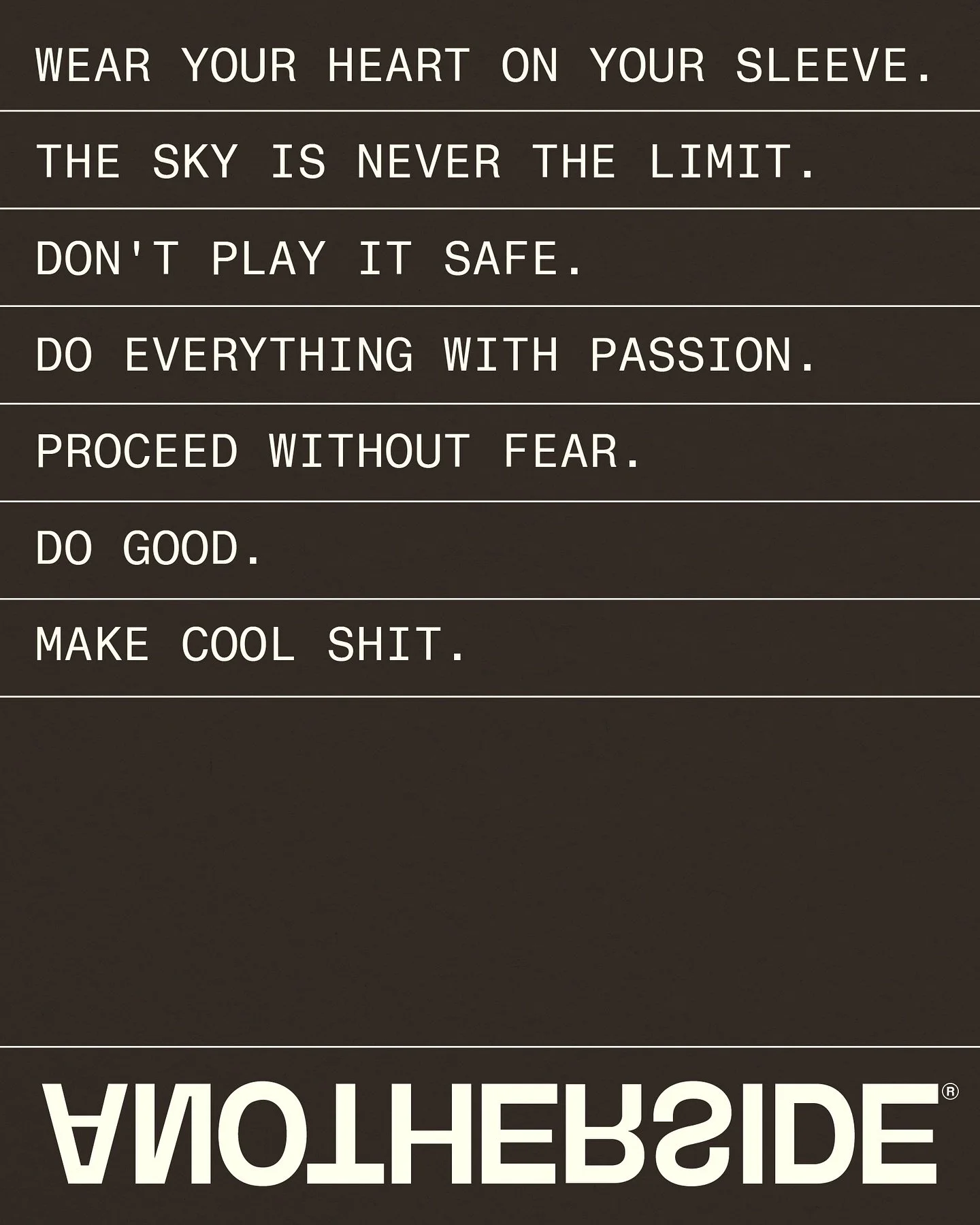 These words have lived on my site for a while now, but I really wanted to give them a permanent spot on the feed
They’re the rules I’ve set for myself in business, and the words that I always come back to when I’m having a ‘w