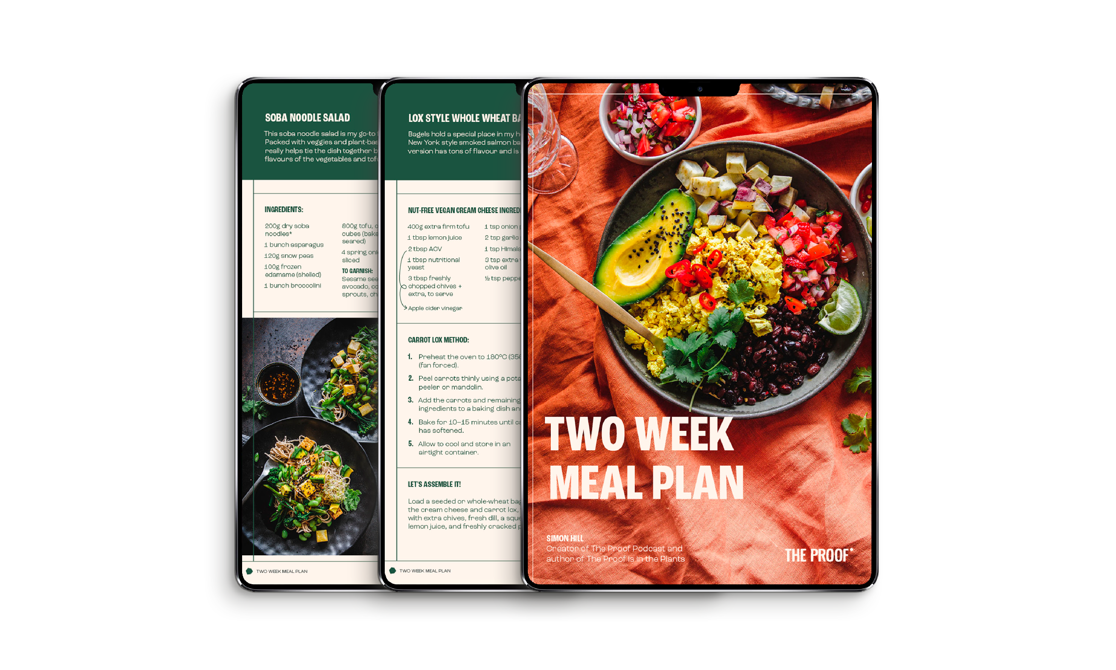 The Proof eBook titled 'Two-Week Meal Plan' displayed on a digital screen.