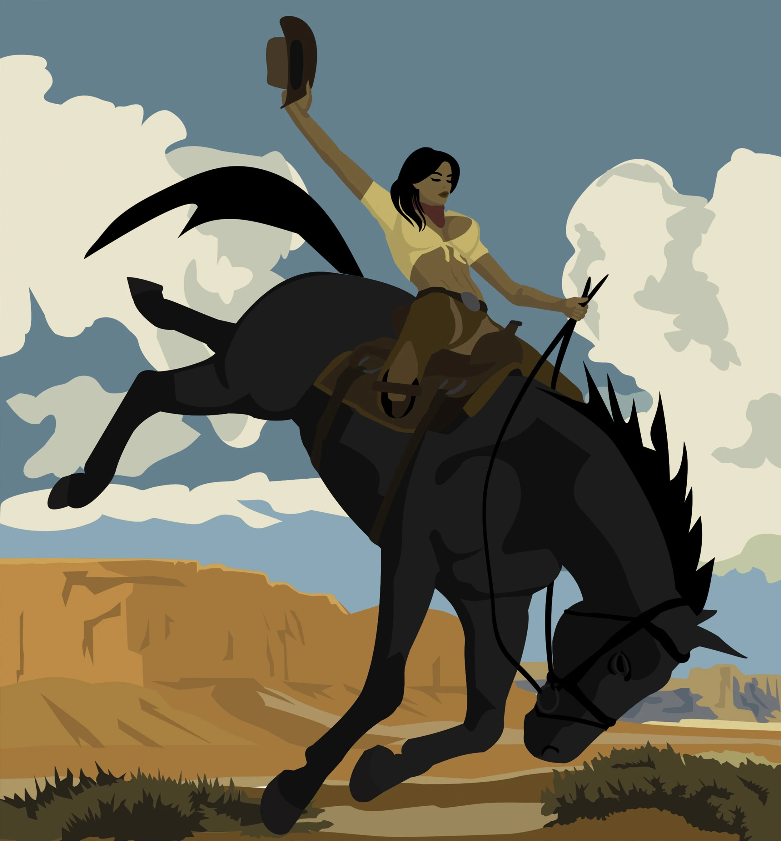 contemporary_western_art _modern_cowgirl_art_dollar_davis_dollar_david_art