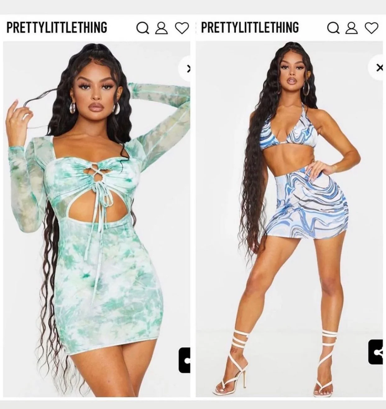 Pretty Little Thing e-commerce fashion styling by Fashion Mentor styling class student
