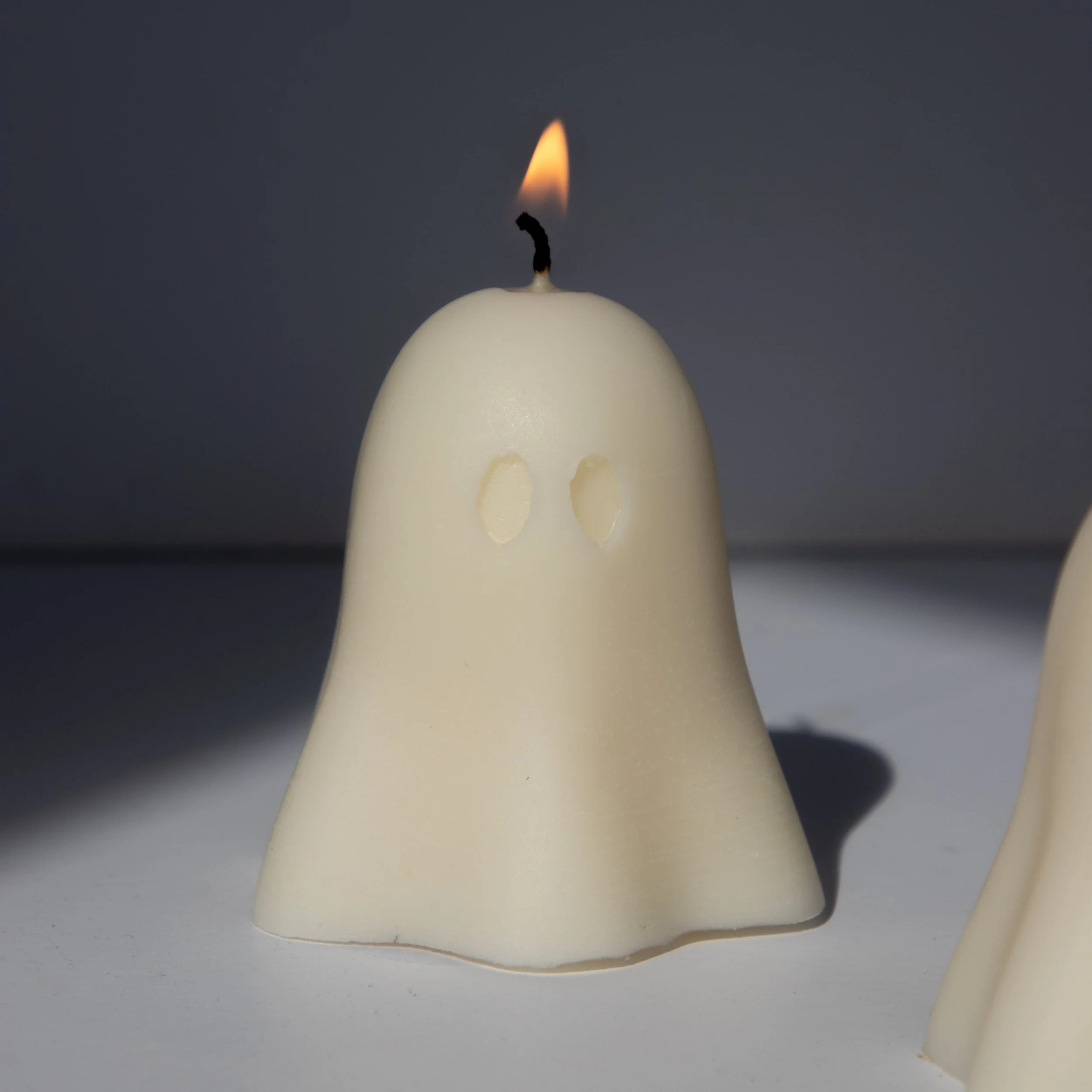 Little Ghost Candle unlit, handmade soy wax Halloween decor NZ