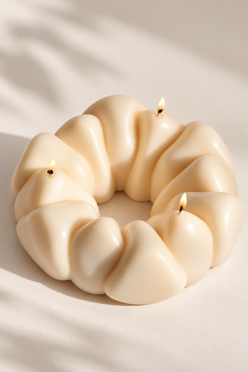 Chunky Centrepiece Candle styled on dining table, em & me