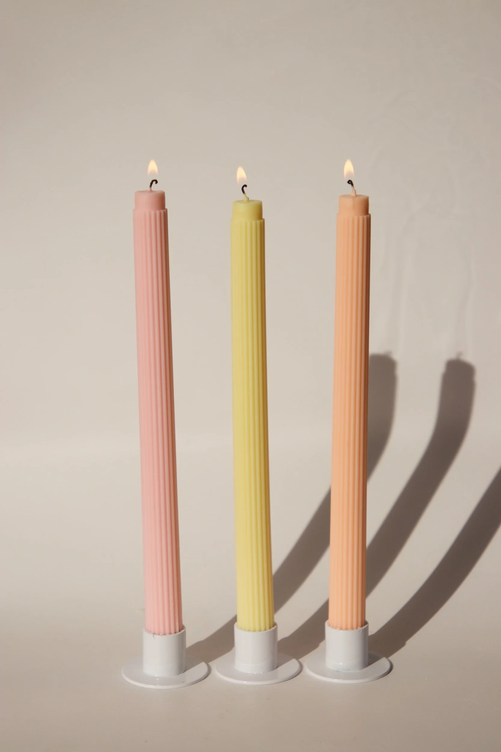 Ribbed Taper Candle