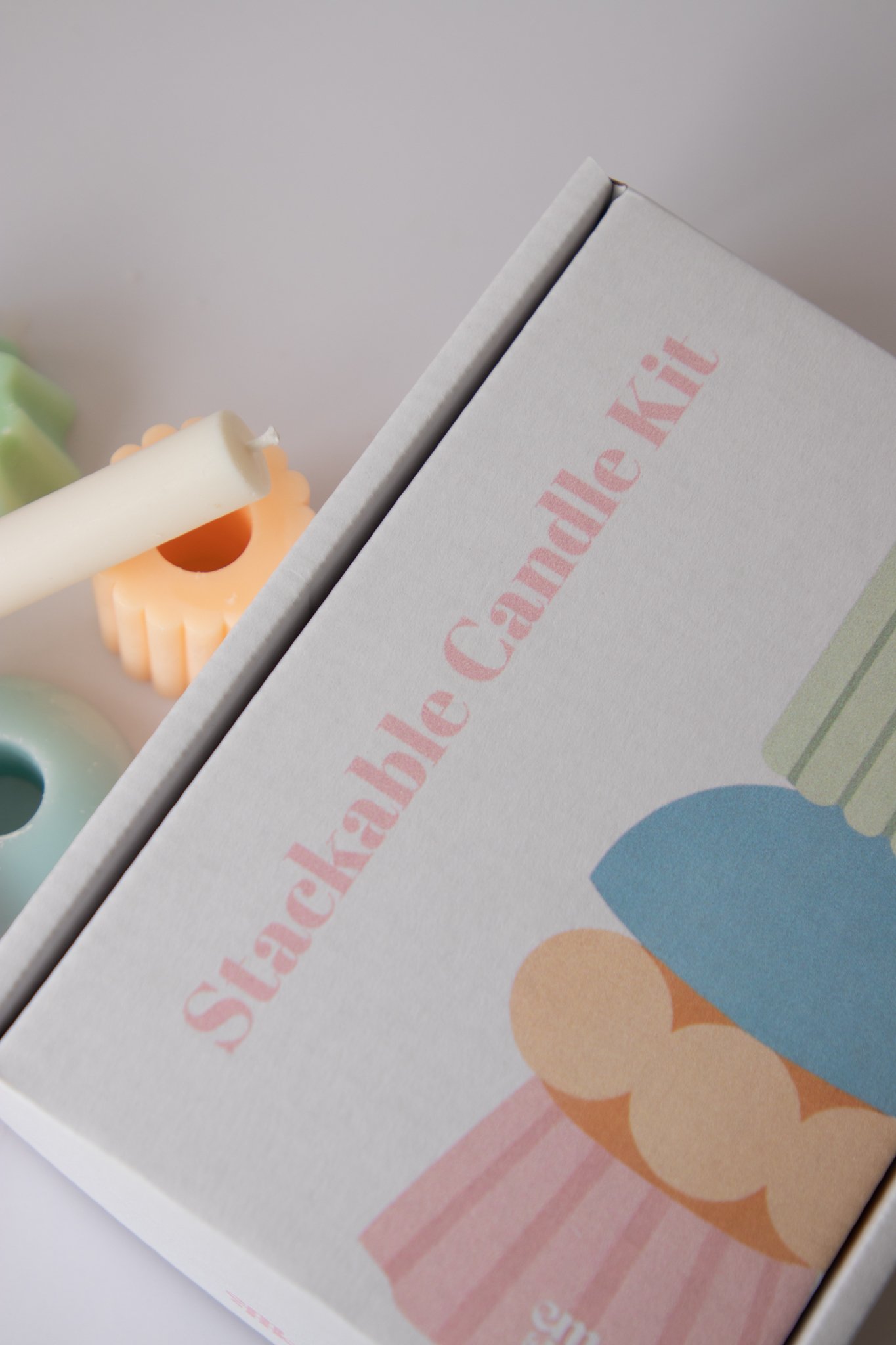 Modern sculptural candles by Em and Me, handmade in New Zealand.