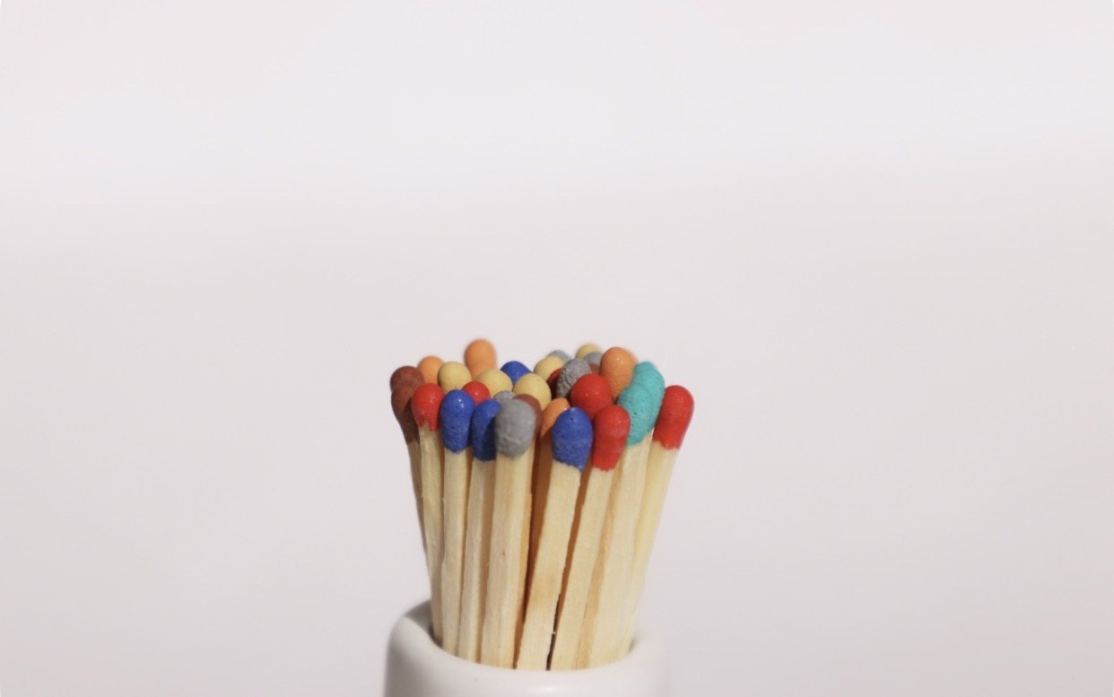 Earthy Multi-Coloured Match Stick Set | Decorative Matches NZ – em & me