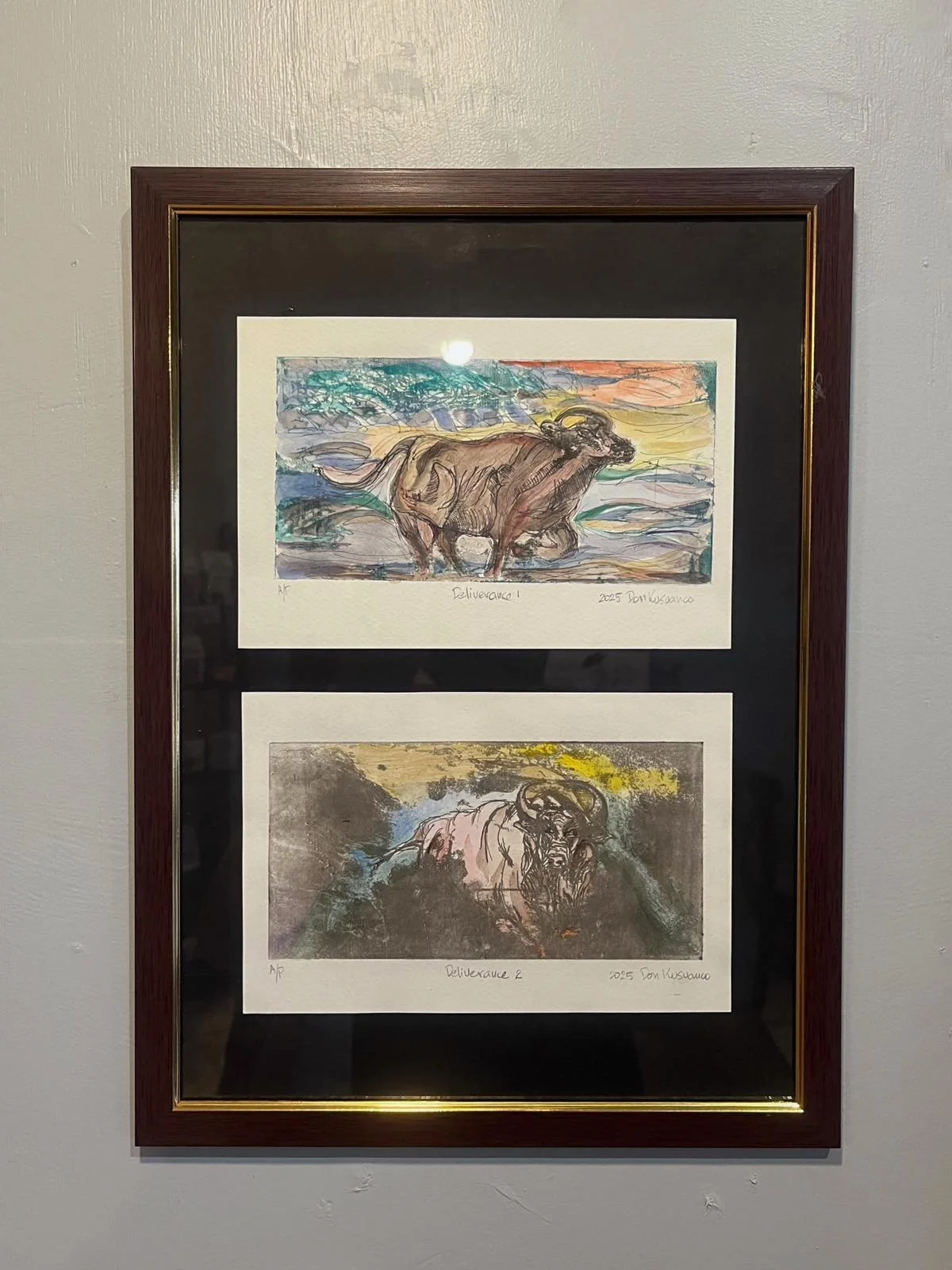 Don Kusuanco / “Deliverance” / Tetrapak drypoint / 4 x 6 inches (each panel) / 2025 / AP (for future editioning)