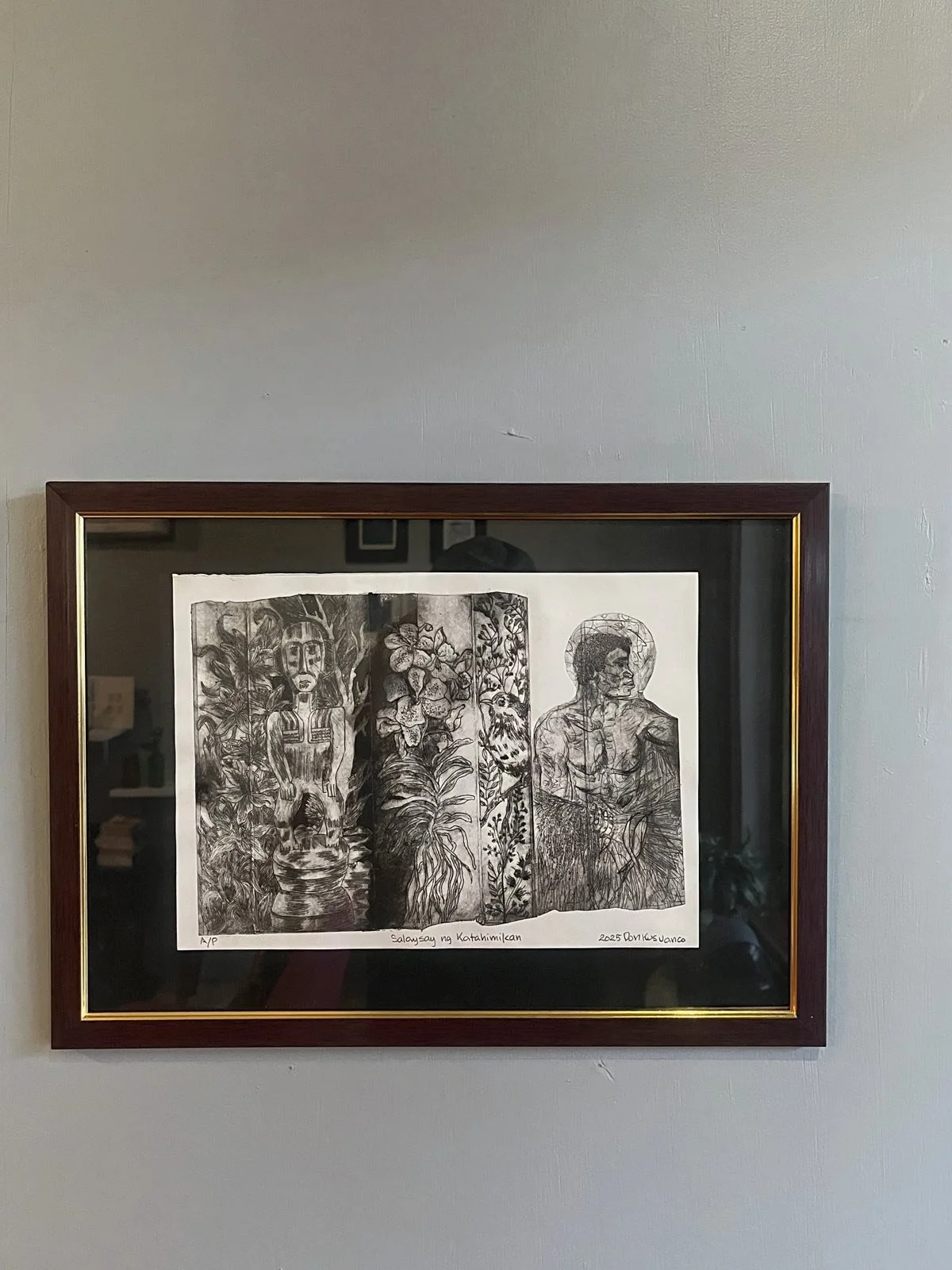 Don Kusuanco / “Salaysay ng Katahimikan” / Tetrapak drypoint / 4 x 6 inches (each panel) / 2025 / AP (for future editioning)