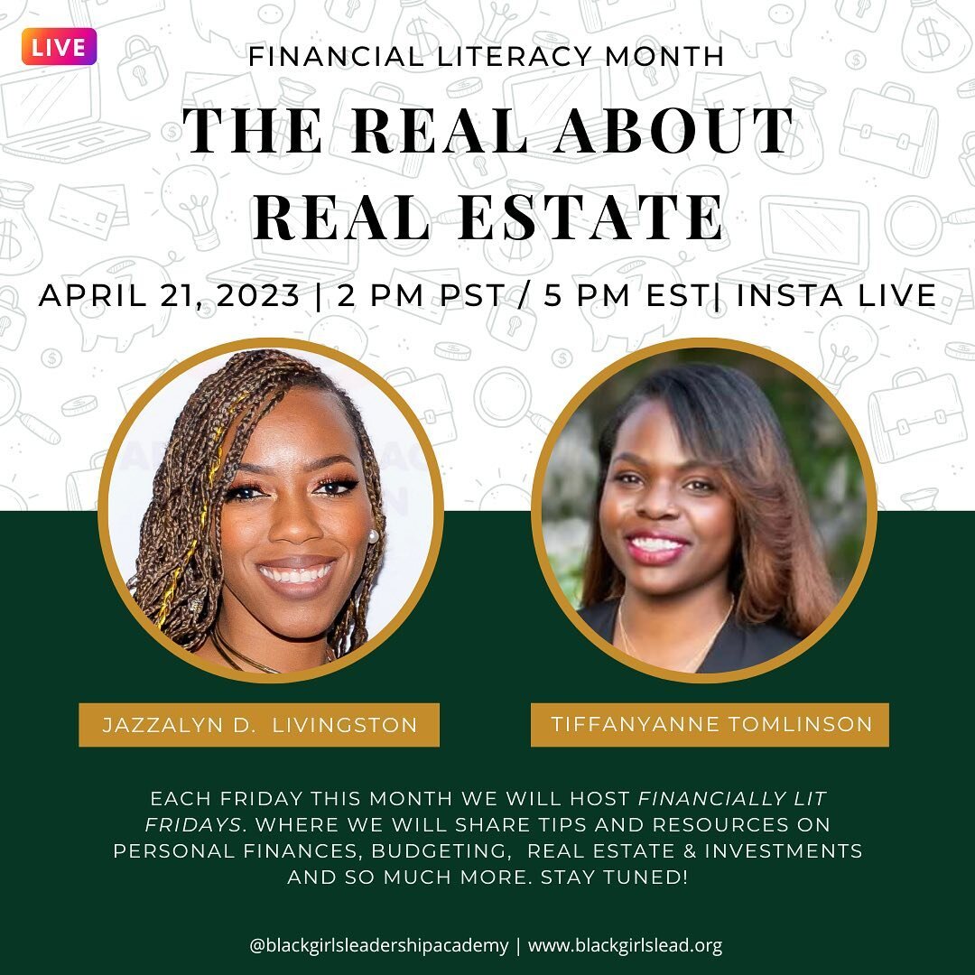 Hey BGLA Family, we are back with another #FinanciallyLitFriday!! Trust me you want to tune in this Friday 🔥🔥🔥

We will be featuring Ms. Tiffanyanne Tomlinson @tartconsulting &amp; our BGLA Co-Founder Ms. Jazzalyn Livingston, who will be hosting a