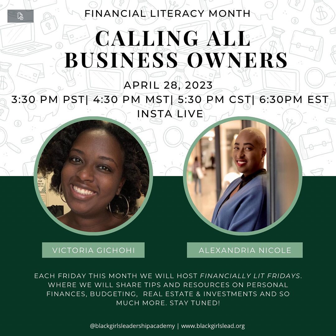 We&rsquo;re back!!! Join us for another #FinanciallyLitFriday!! &amp; Trust me this is a conversation that you want to tune in for🔥🔥🔥

We will be featuring Ms. Alexandria Nicole, CEO of Alexandria Nicole Consulting Ltd., @therealalexandrianicole &