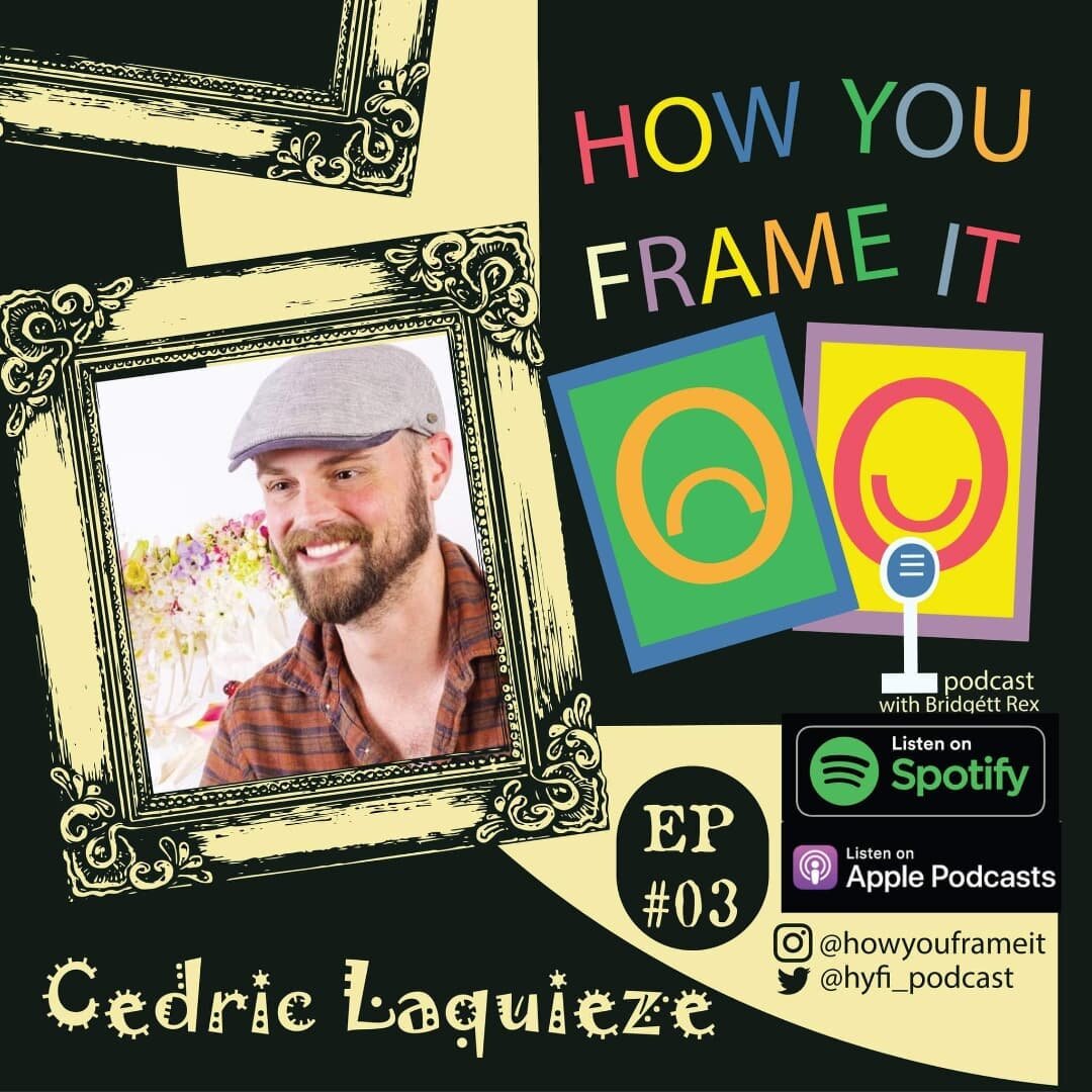 🖼Here we go! Episode Three of the @howyouframeit podcast Bridgett sits down with Cedric Laquieze @cedriclaquieze a living flowers and real insect collagist! (that is a word, I looked it up.)
They talk about Pee-Wee Herman, making art as a means of p