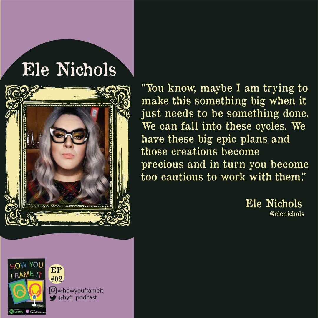 🖼️For @howyouframeit Episode #2, Bridgett interviews graphic designer extraordinaire Ele Nichols @elenichols about their artistic journey, influences, and the chronic need to create as an artistic person.

Follow Ele Nichols at

👁️Instagram: @eleni