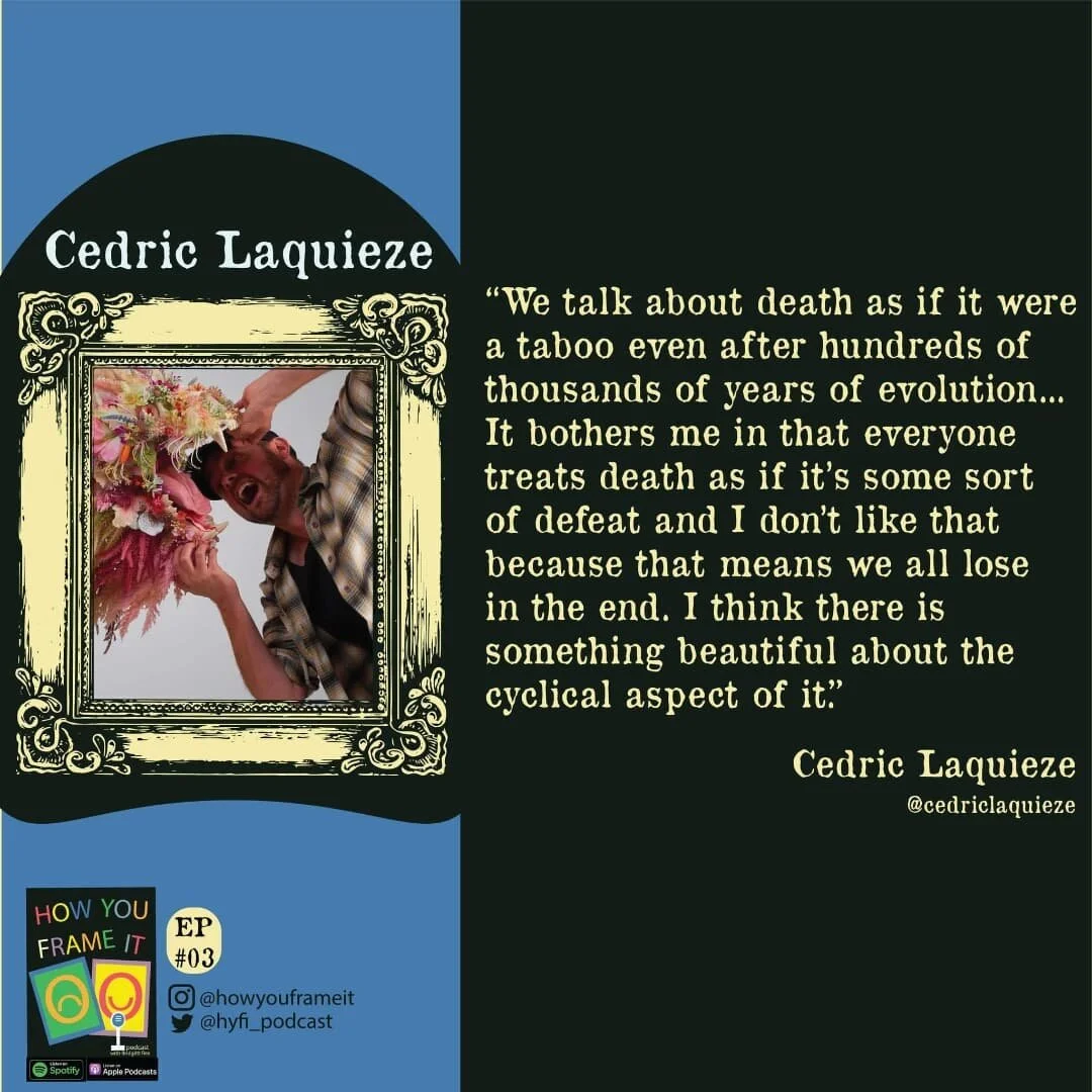 🖼Here we go! Episode Three of the @howyouframeit podcast Bridgett sits down with Cedric Laquieze @cedriclaquieze a living flowers and real insect collagist! (that is a word, I looked it up.)
They talk about Pee-Wee Herman, making art as a means of p
