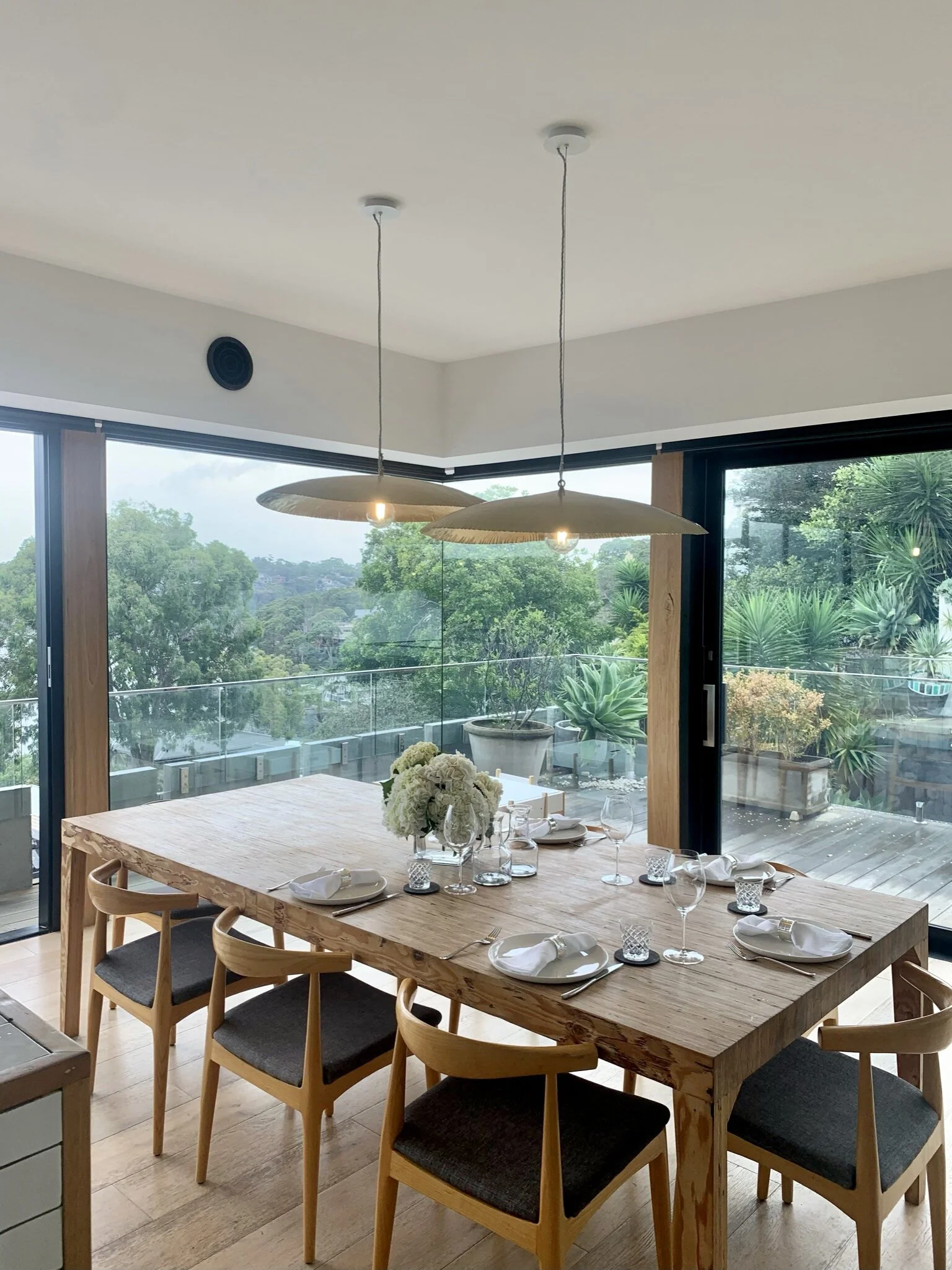 Brass Pendant Lights Installation - Lilli Pilli, NSW