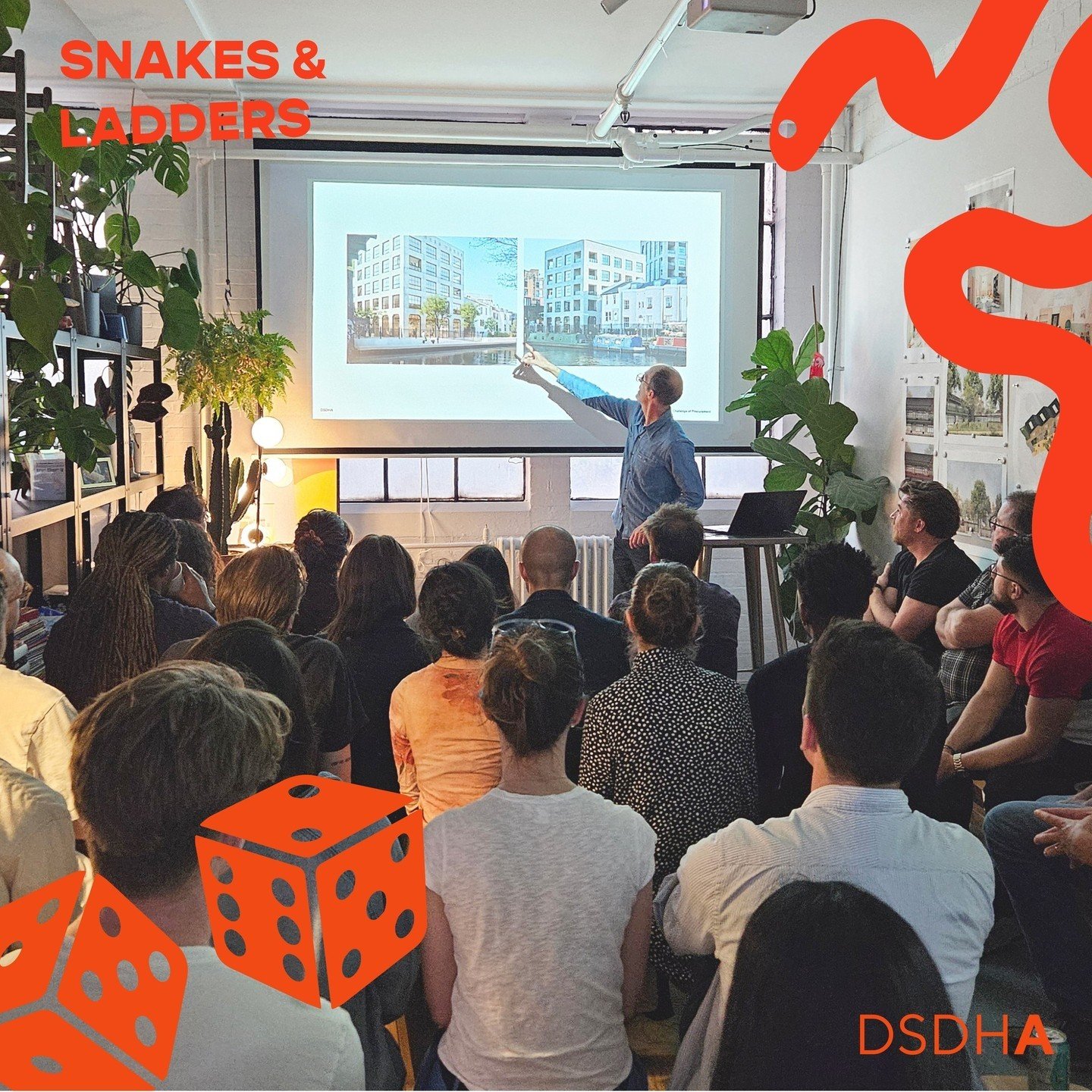 Amazing to hear from David Hills (co-founder of @dsdha_architecture) regarding the lucky breaks and slippery snakes of navigating the architecture industry! 🐍 &amp; 🪜⁠
⁠
Huge thank you to David for his insightful presentation and everyone who manag
