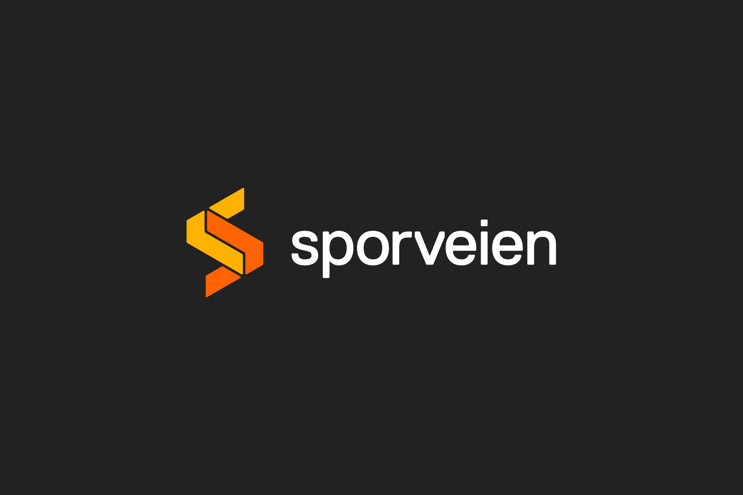 Logo on a dark background - Sporveien with a new design of its identity