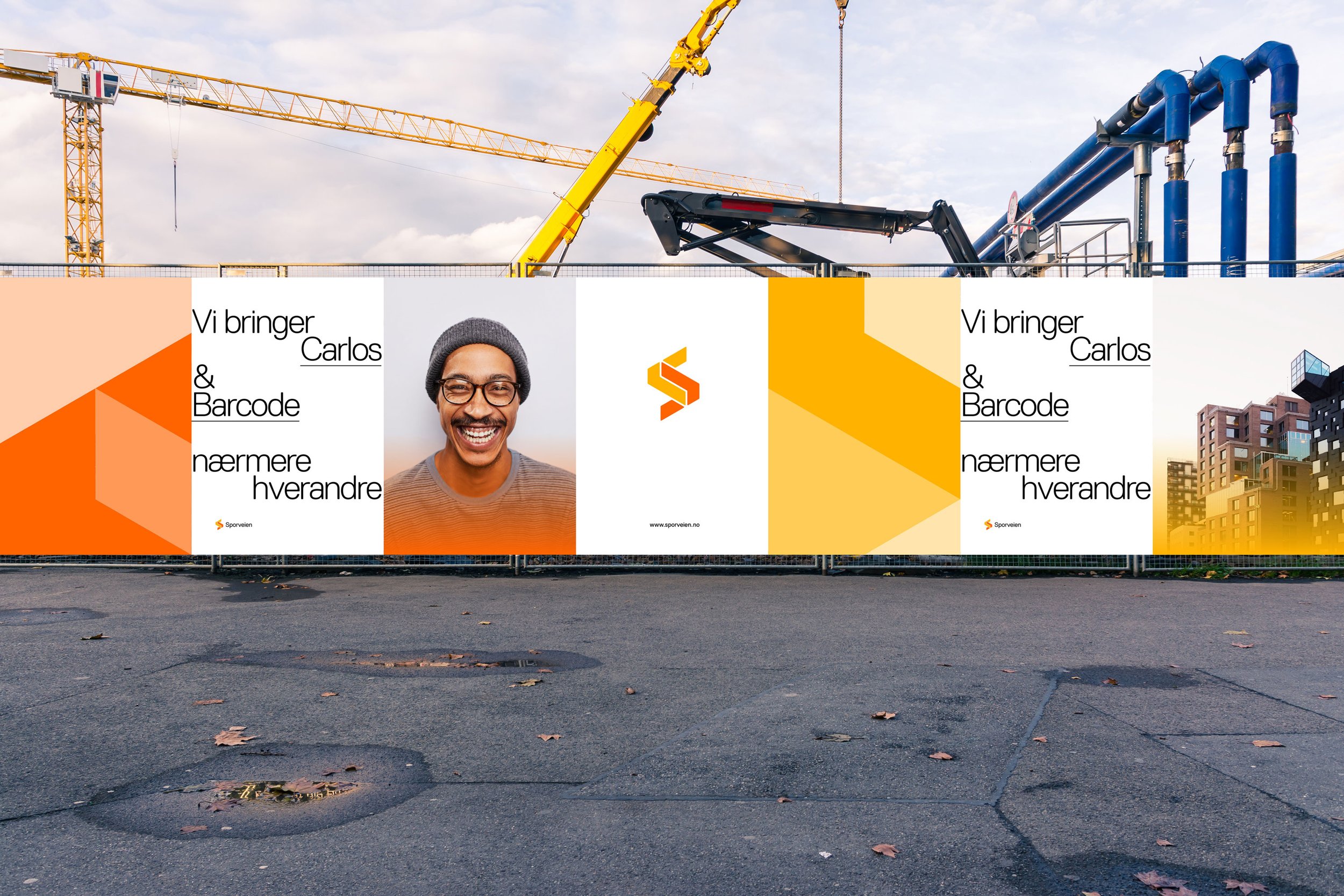 Advertising of Sporveien at the construction site