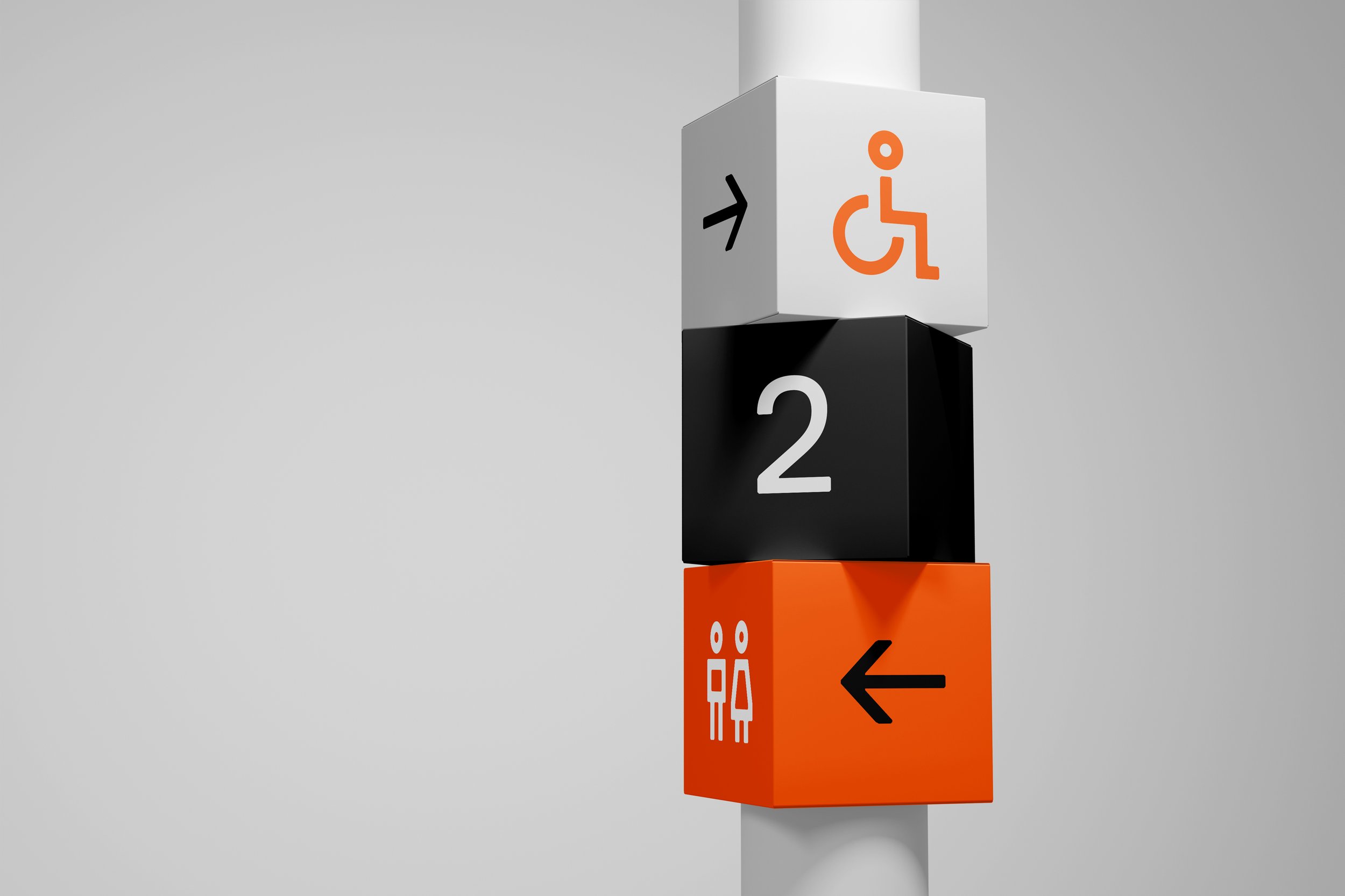 Icons from Sporveien's visual identity - On a metal pole