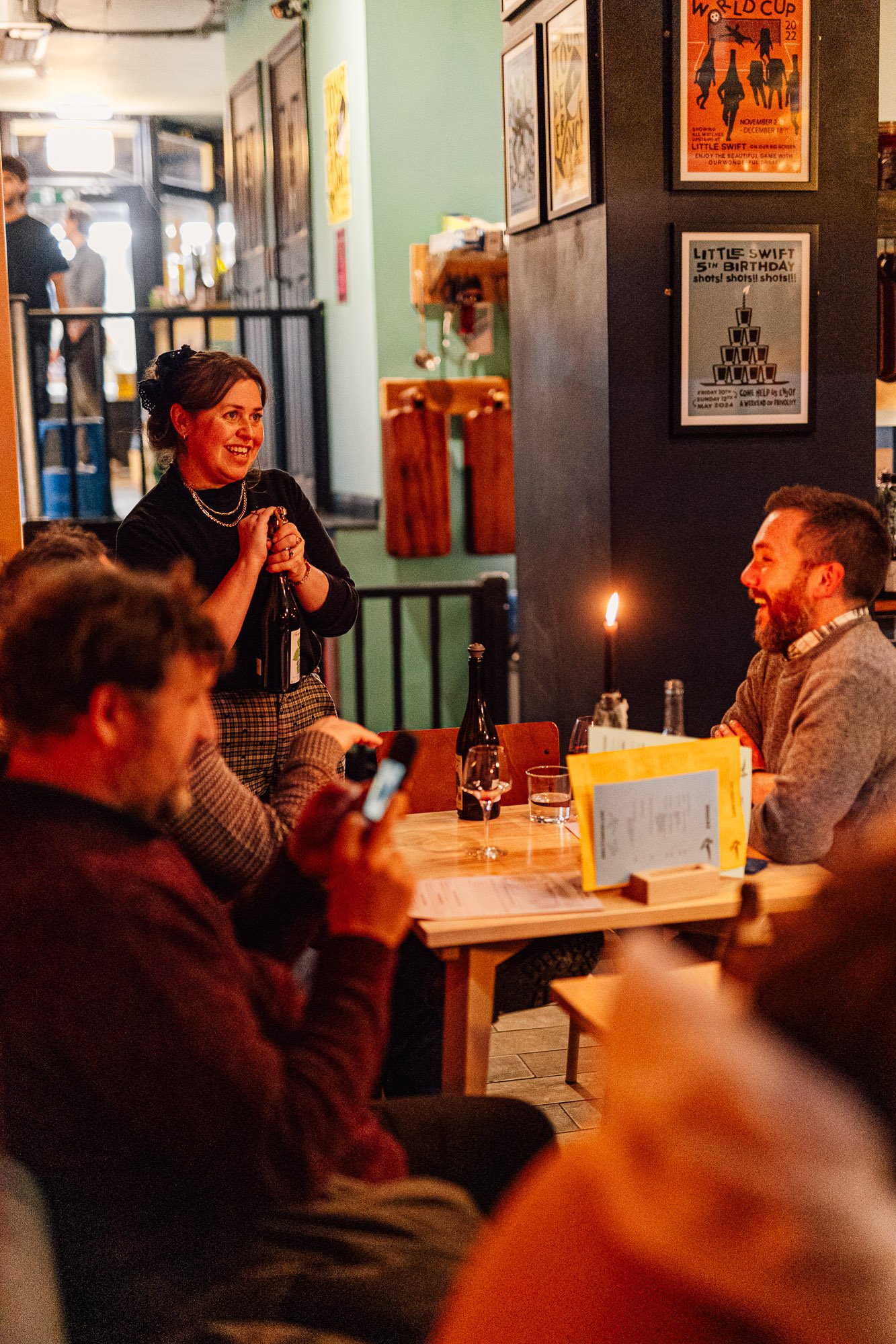 Natural wine bar & shop Little Swift inside their venue, Margate, Kent.